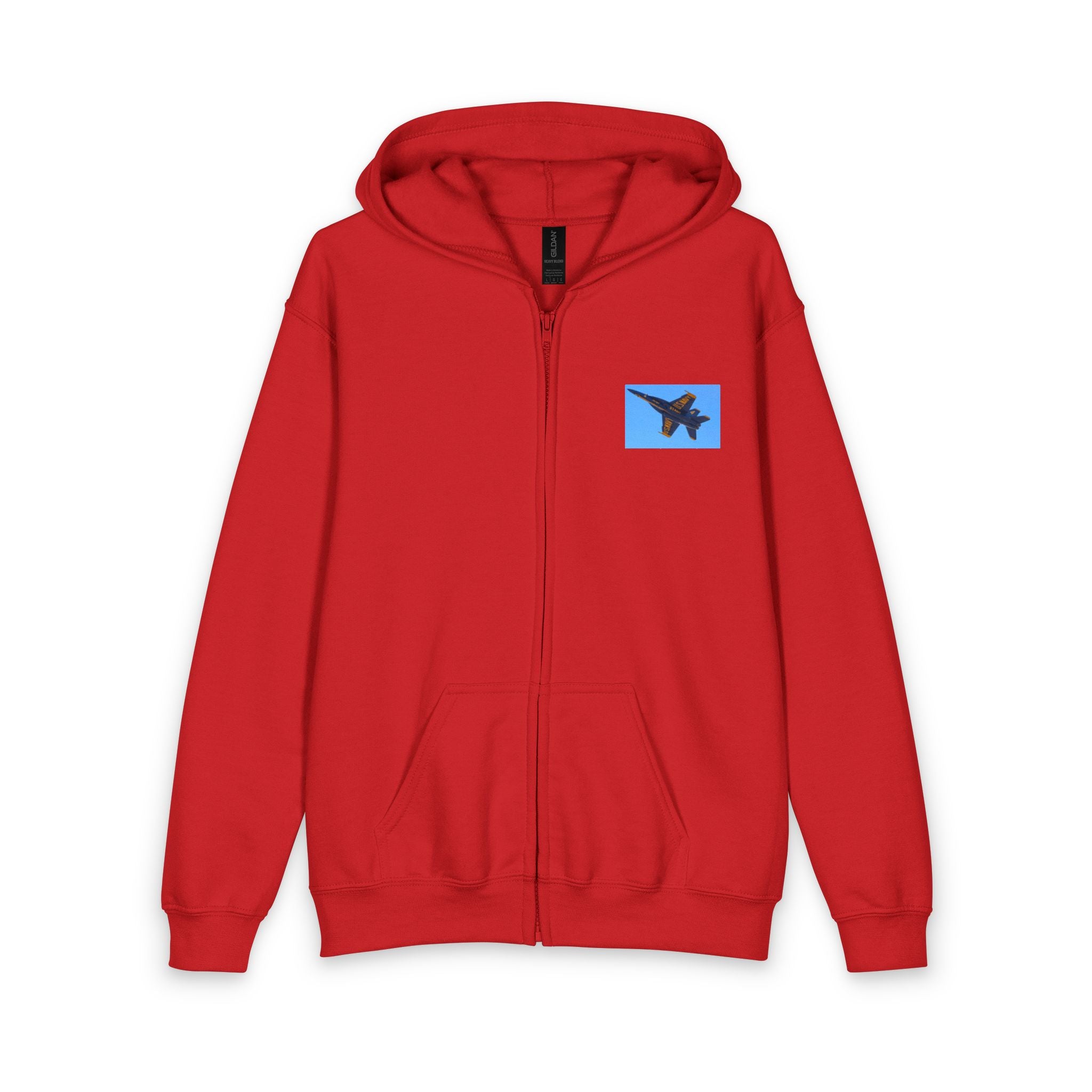 Youth Jet Formation Zip Hoodie — Blue Angels Aircraft Photo Design