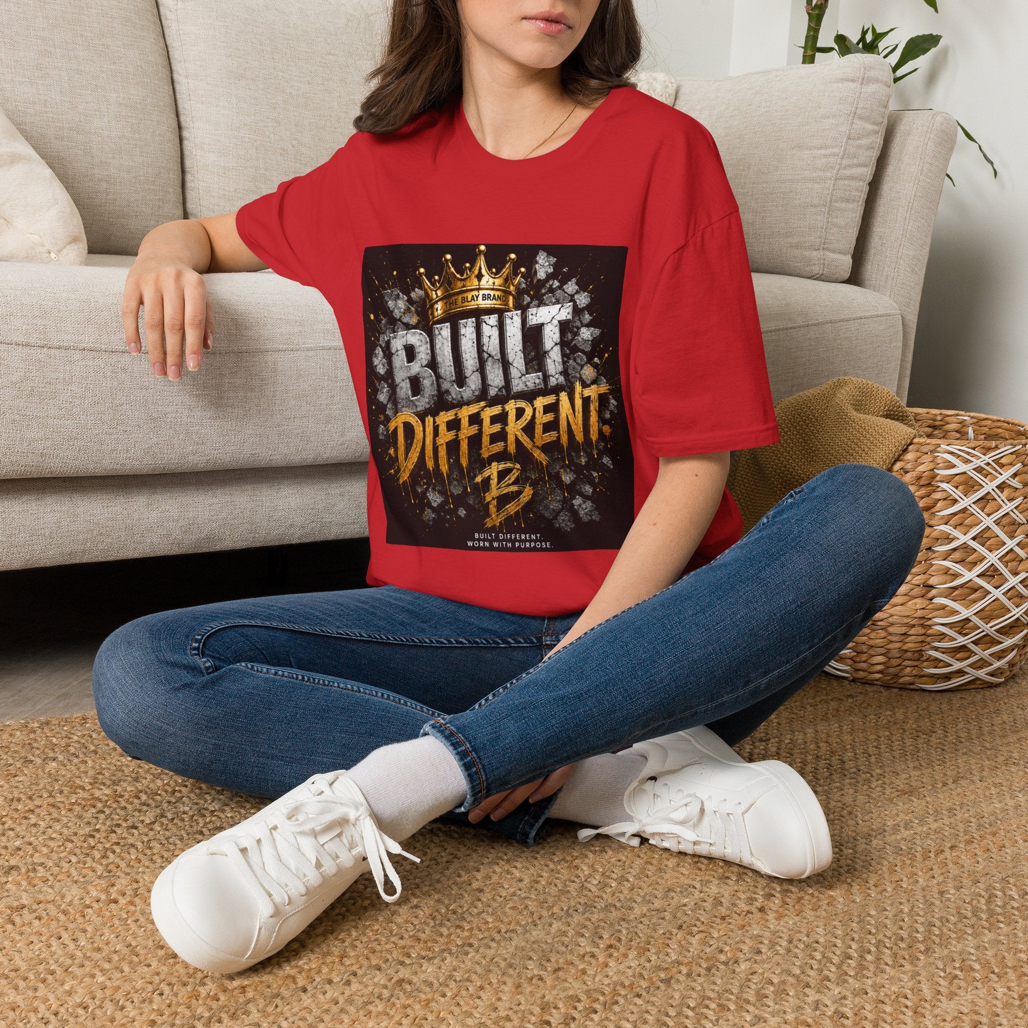 Built Different Tee — Crown Graphic Motivational T‑Shirt