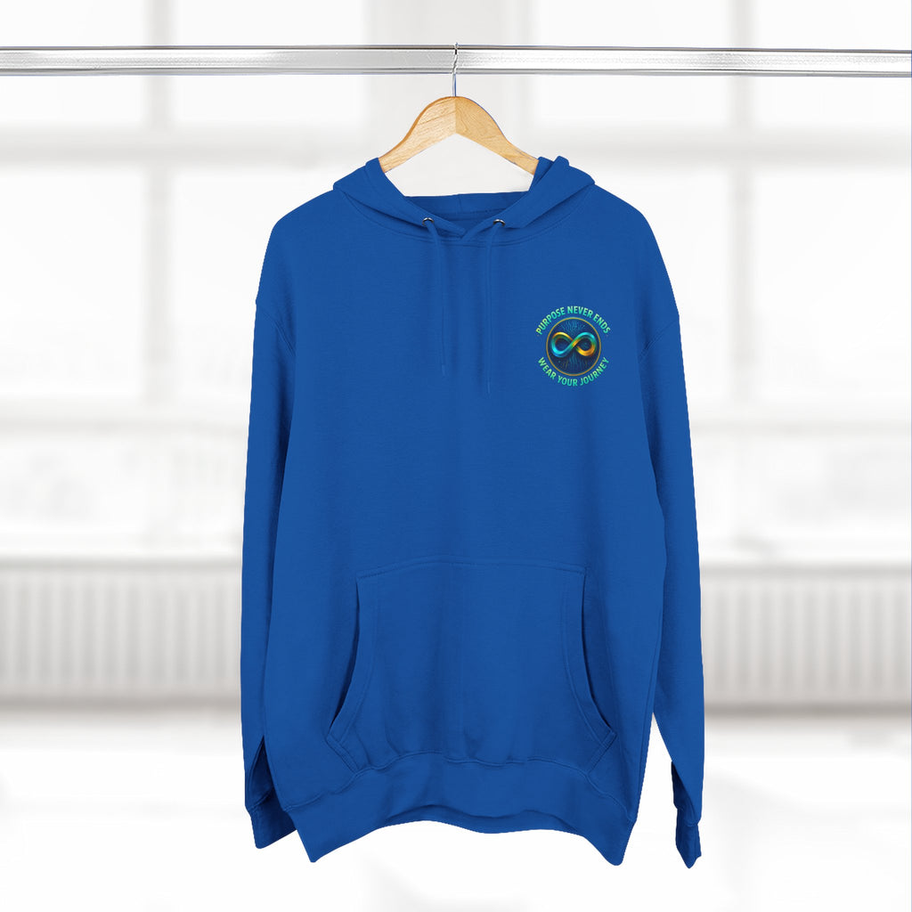 Infinity Emblem Hoodie — "Purpose Never Ends" Inspirational Fleece Hoodie- The Blay Brand