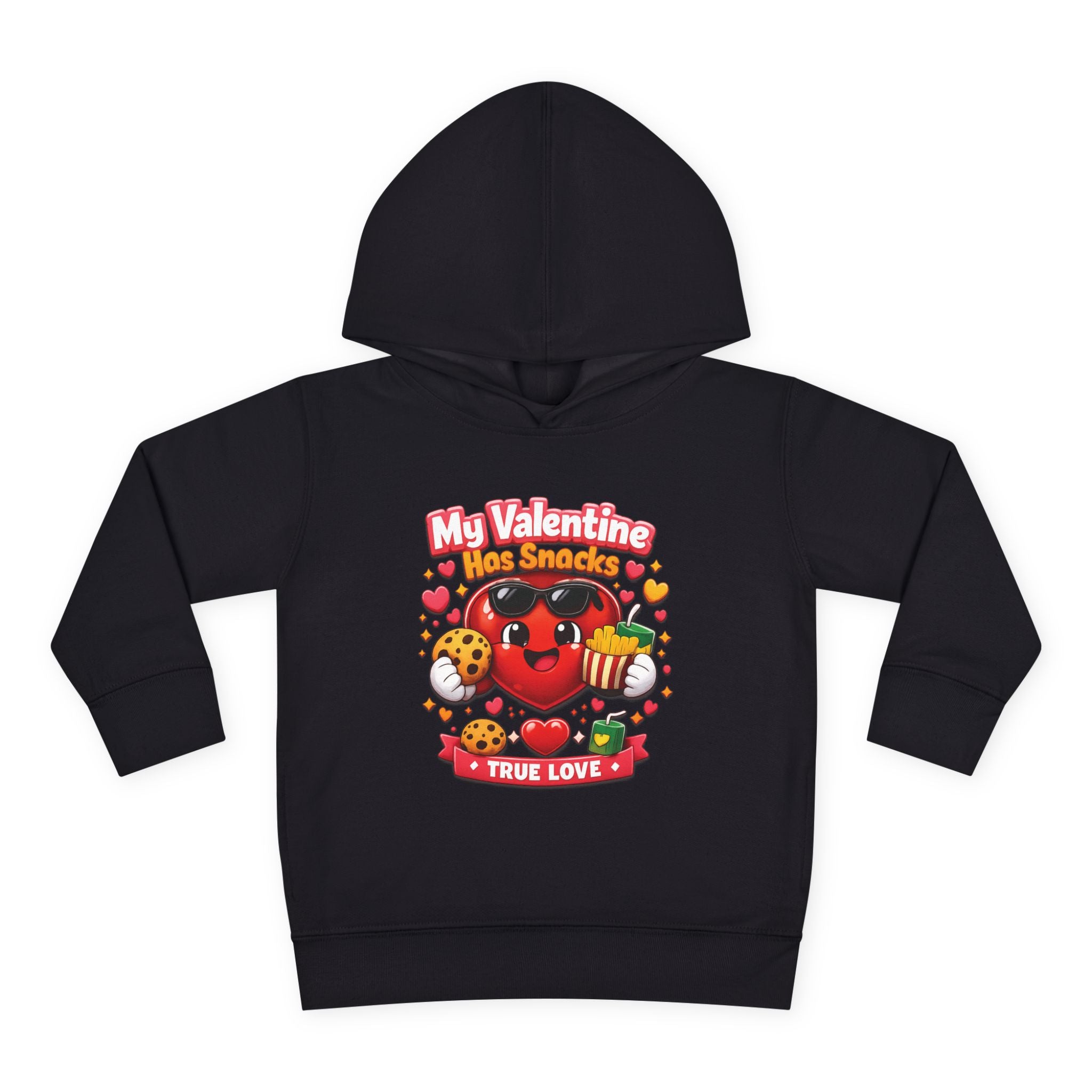 Toddler Valentine Hoodie — "My Valentine Has Snacks" Cute Kids Pullover