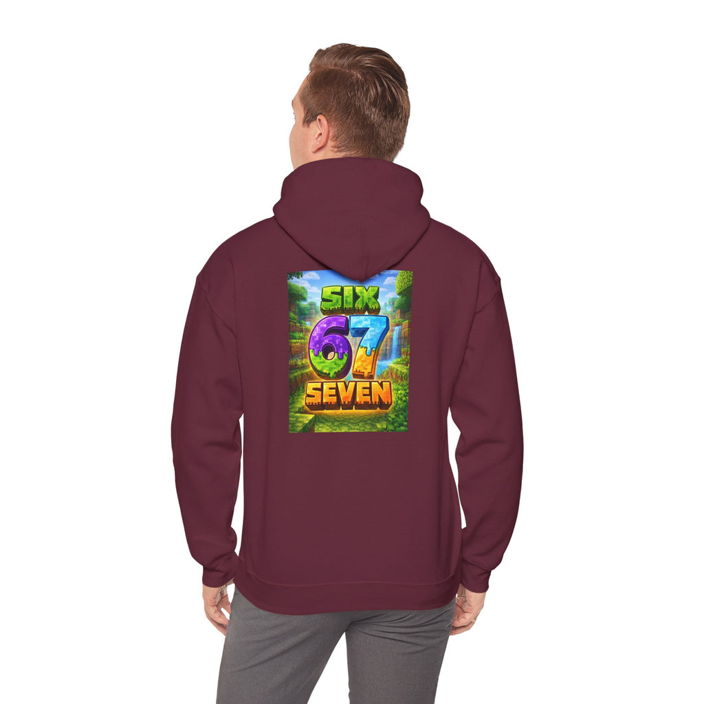 Hoodie — Colorful "Six 67 Seven" Graphic Hoodie (Gaming/Nature Vibe)