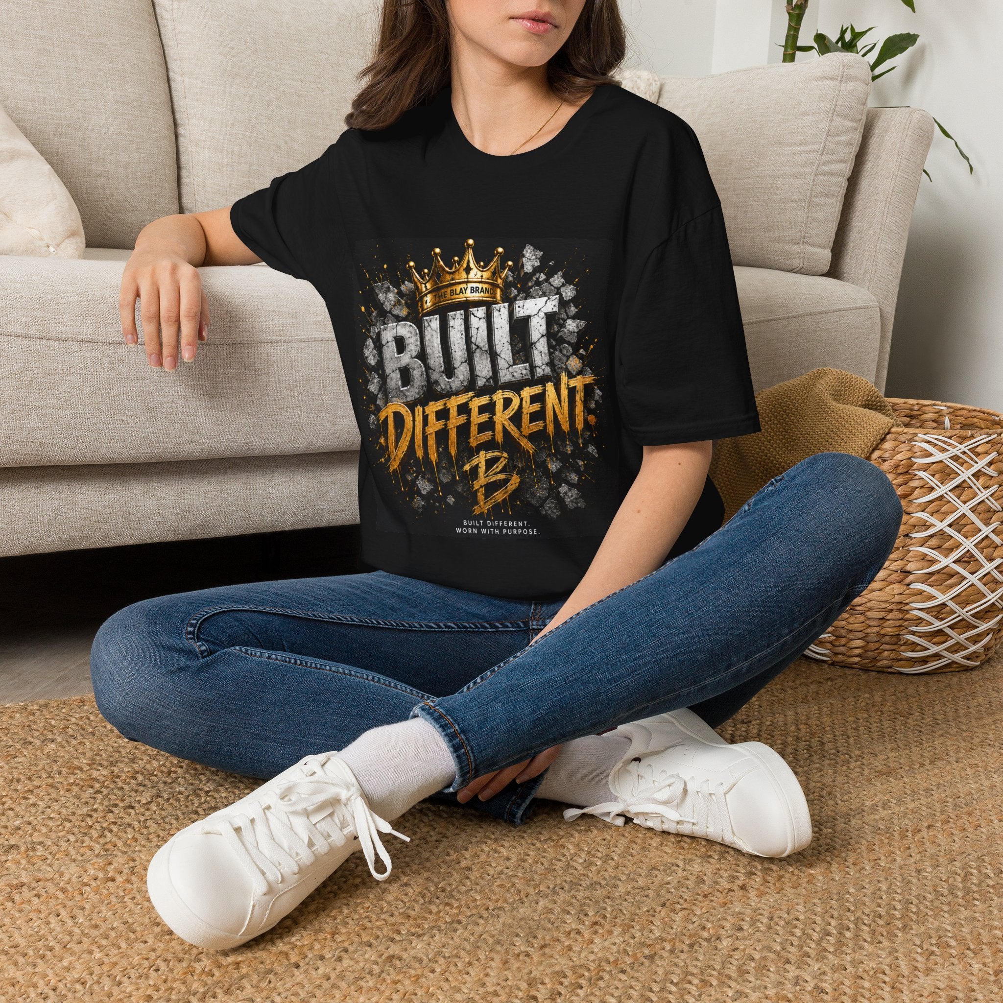 Built Different Tee — Crown Graphic Motivational T‑Shirt