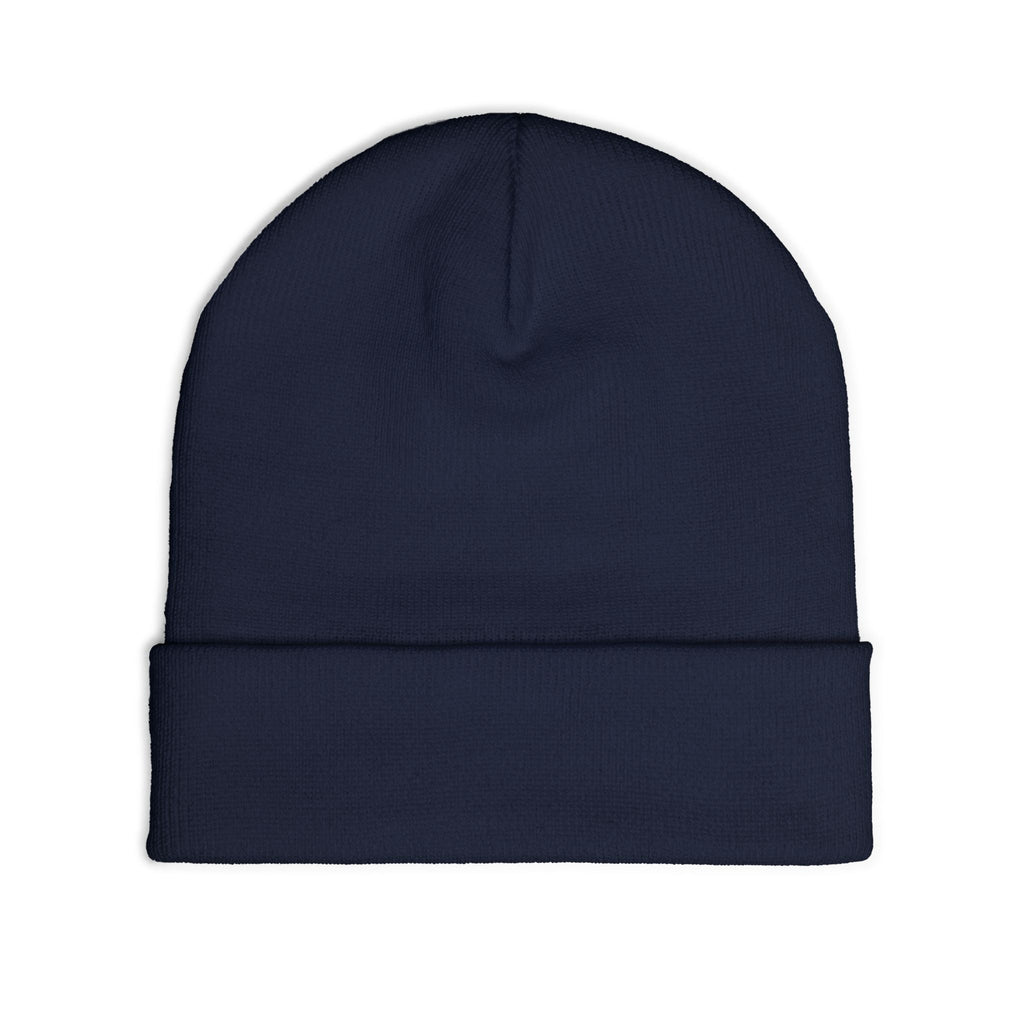 Embroidered Badge Beanie – Classic Knit Winter Hat