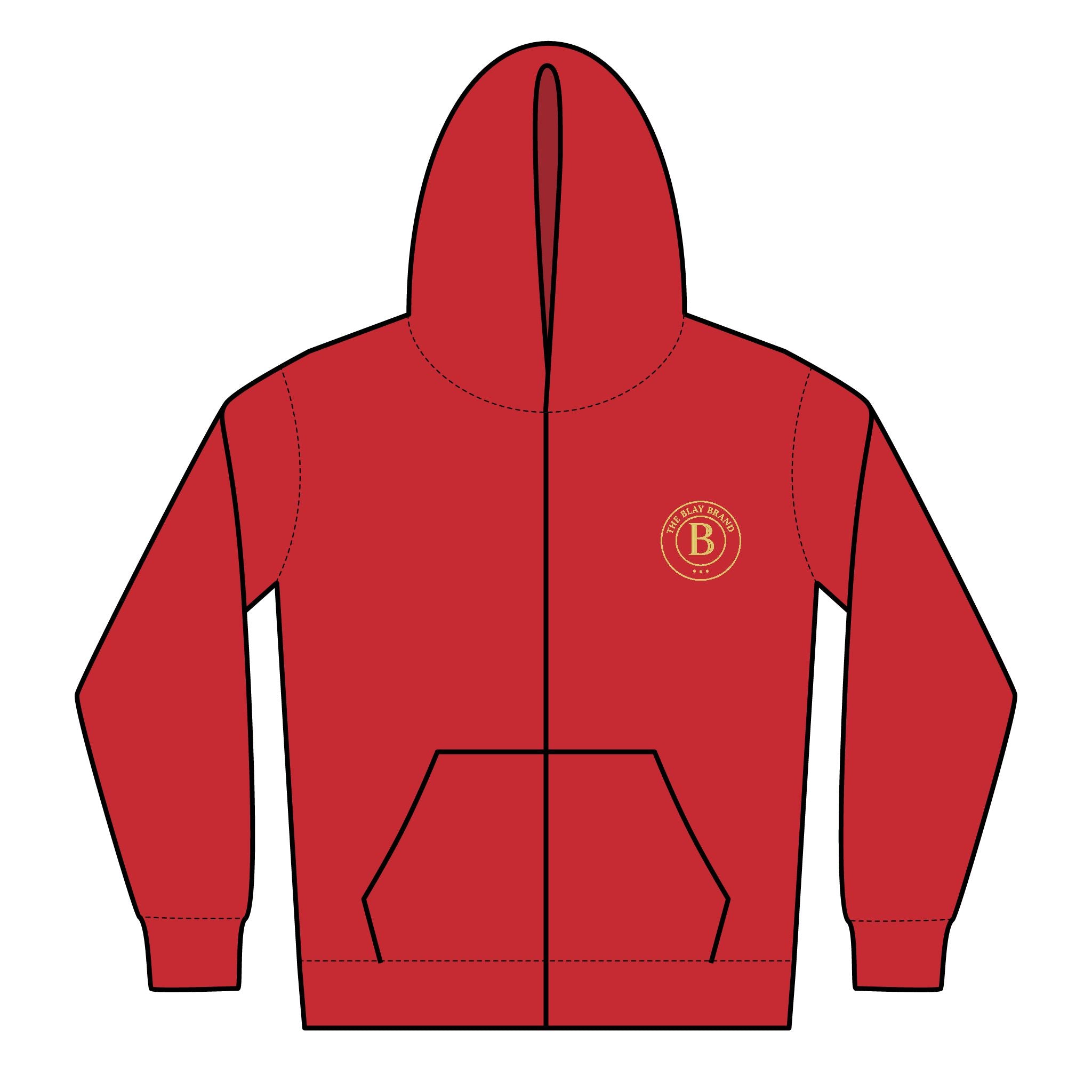 Youth Zip Hoodie with Gold 'B' Crest — The Blay Brand