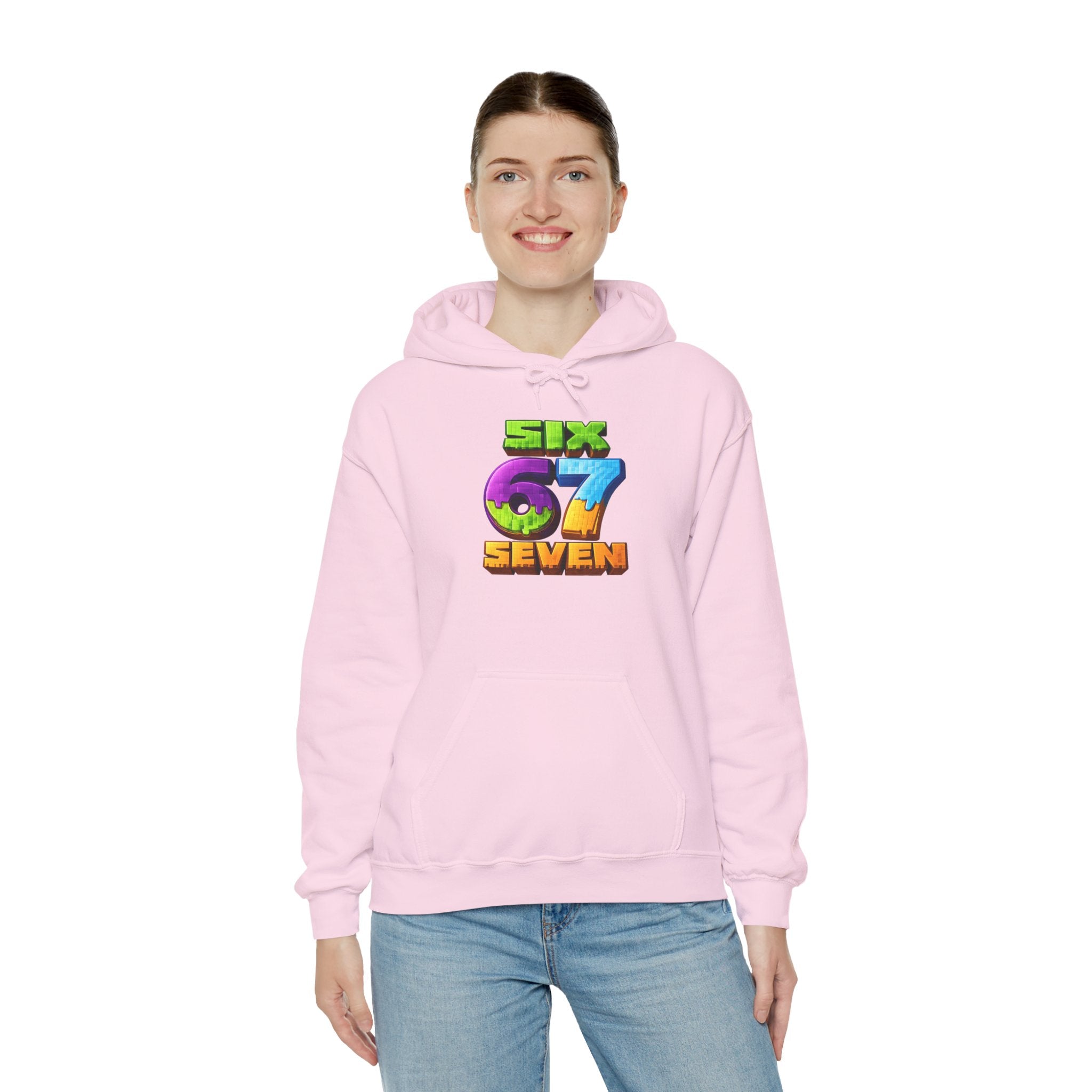 Hoodie — Colorful "Six 67 Seven" Graphic Hoodie (Gaming/Nature Vibe)