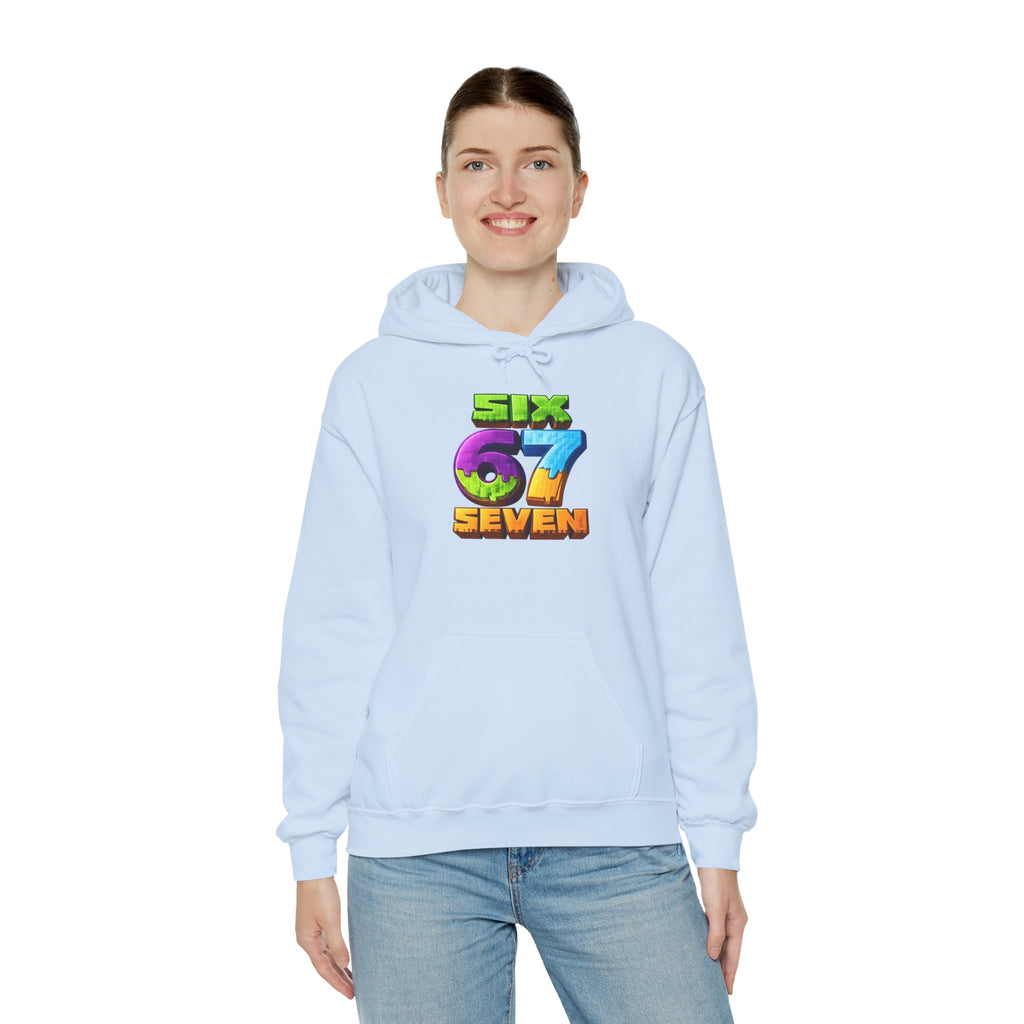Hoodie — Colorful "Six 67 Seven" Graphic Hoodie (Gaming/Nature Vibe)