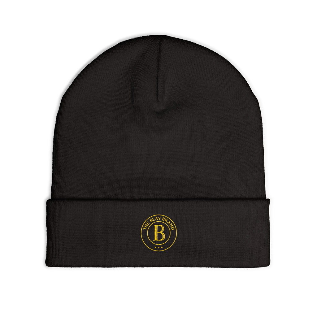 Embroidered Badge Beanie – Classic Knit Winter Hat