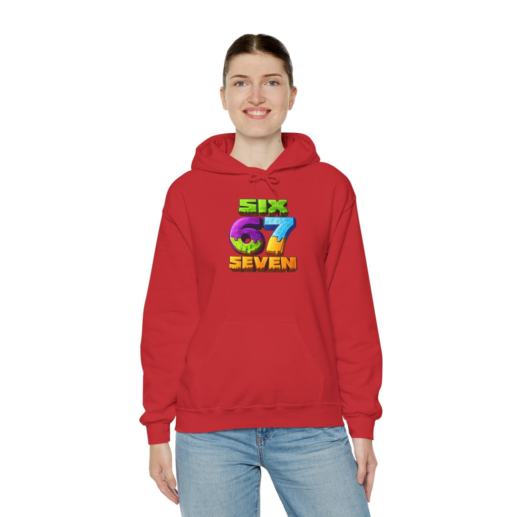 Hoodie — Colorful "Six 67 Seven" Graphic Hoodie (Gaming/Nature Vibe)
