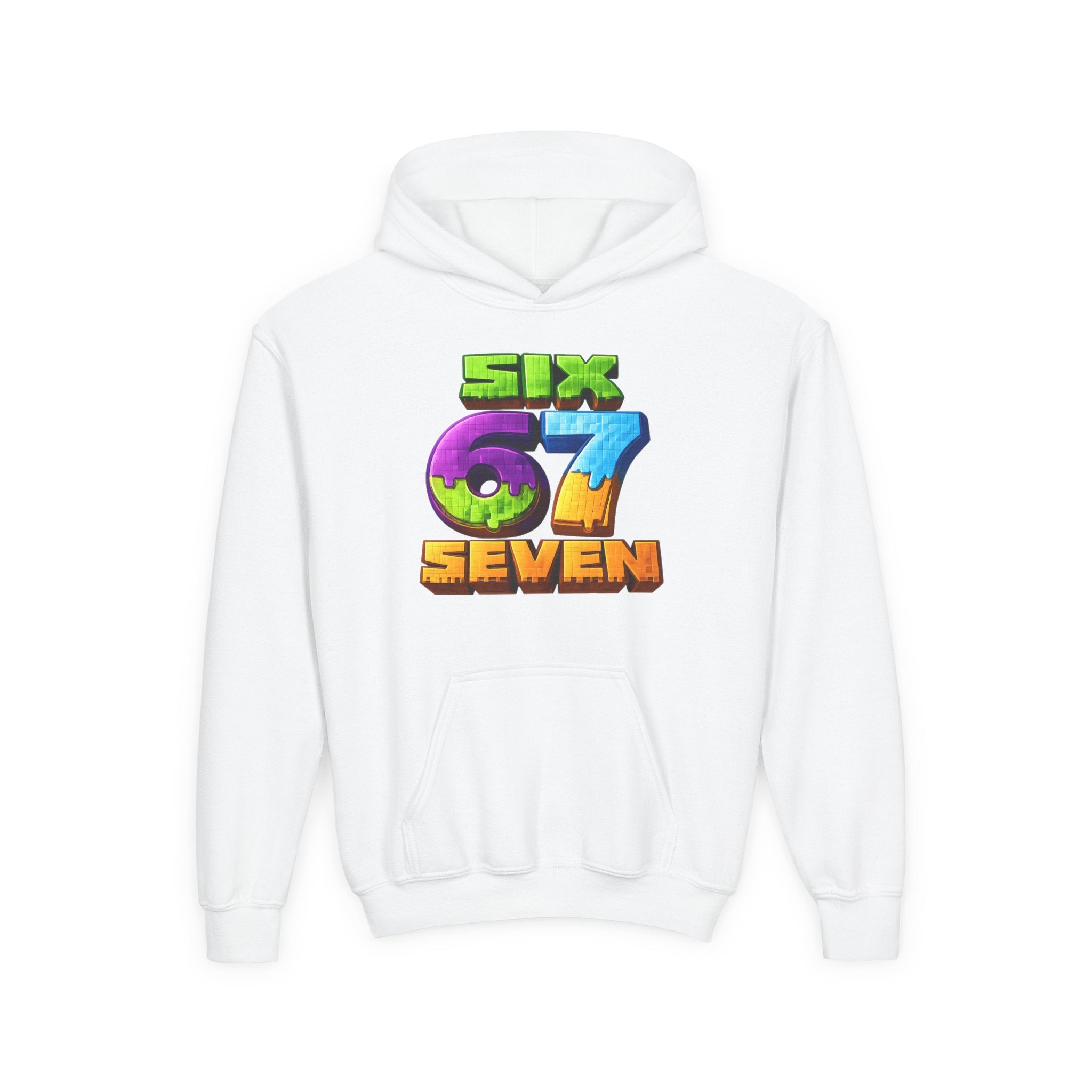 Youth Hoodie — Colorful "Six 67 Seven" Gamer Logo Pullover