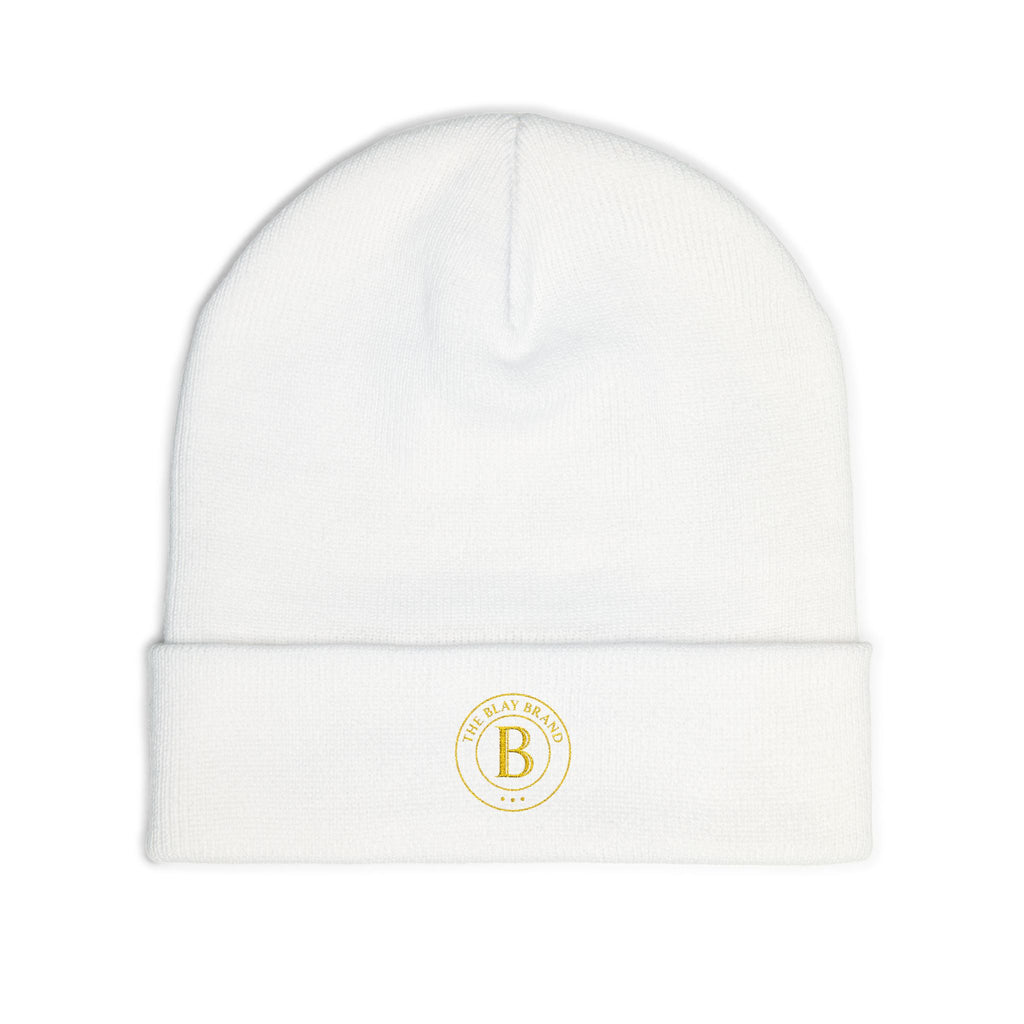 Embroidered Badge Beanie – Classic Knit Winter Hat