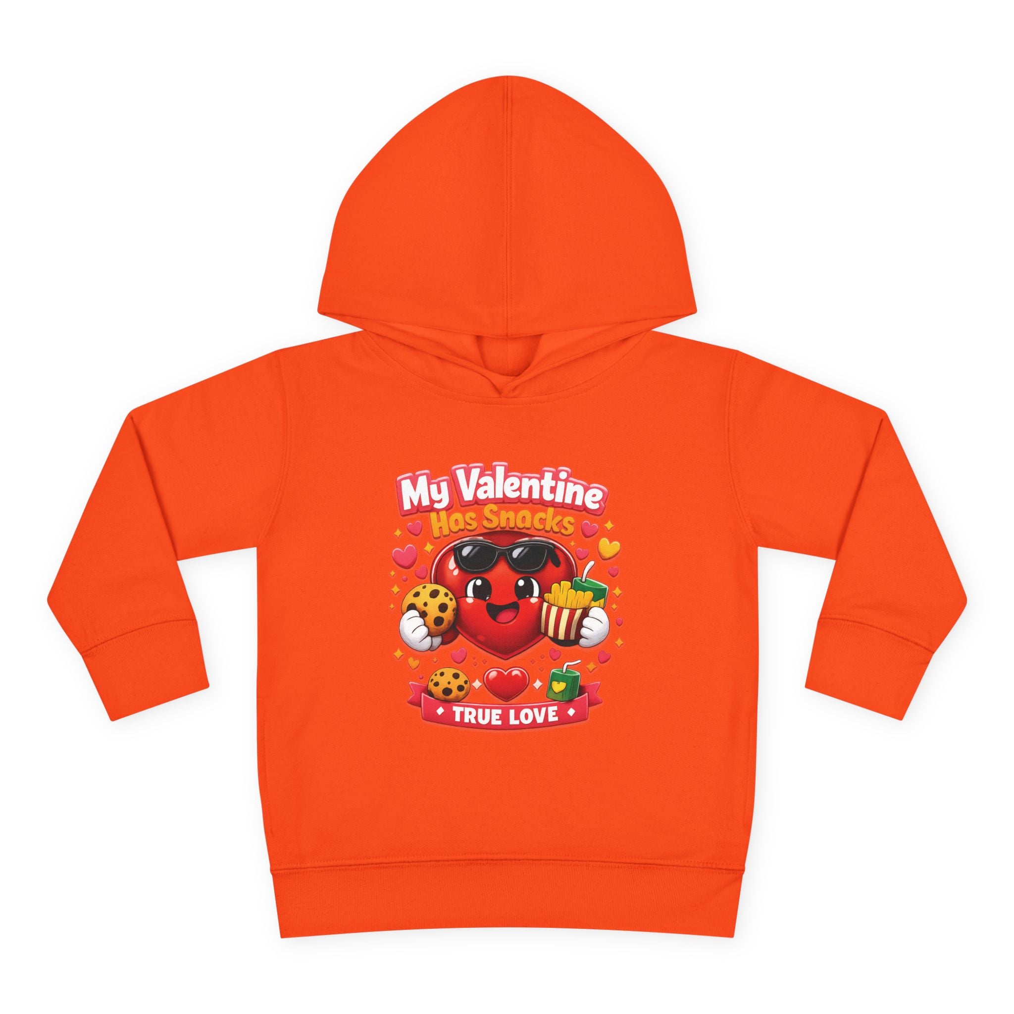 Toddler Valentine Hoodie — "My Valentine Has Snacks" Cute Kids Pullover