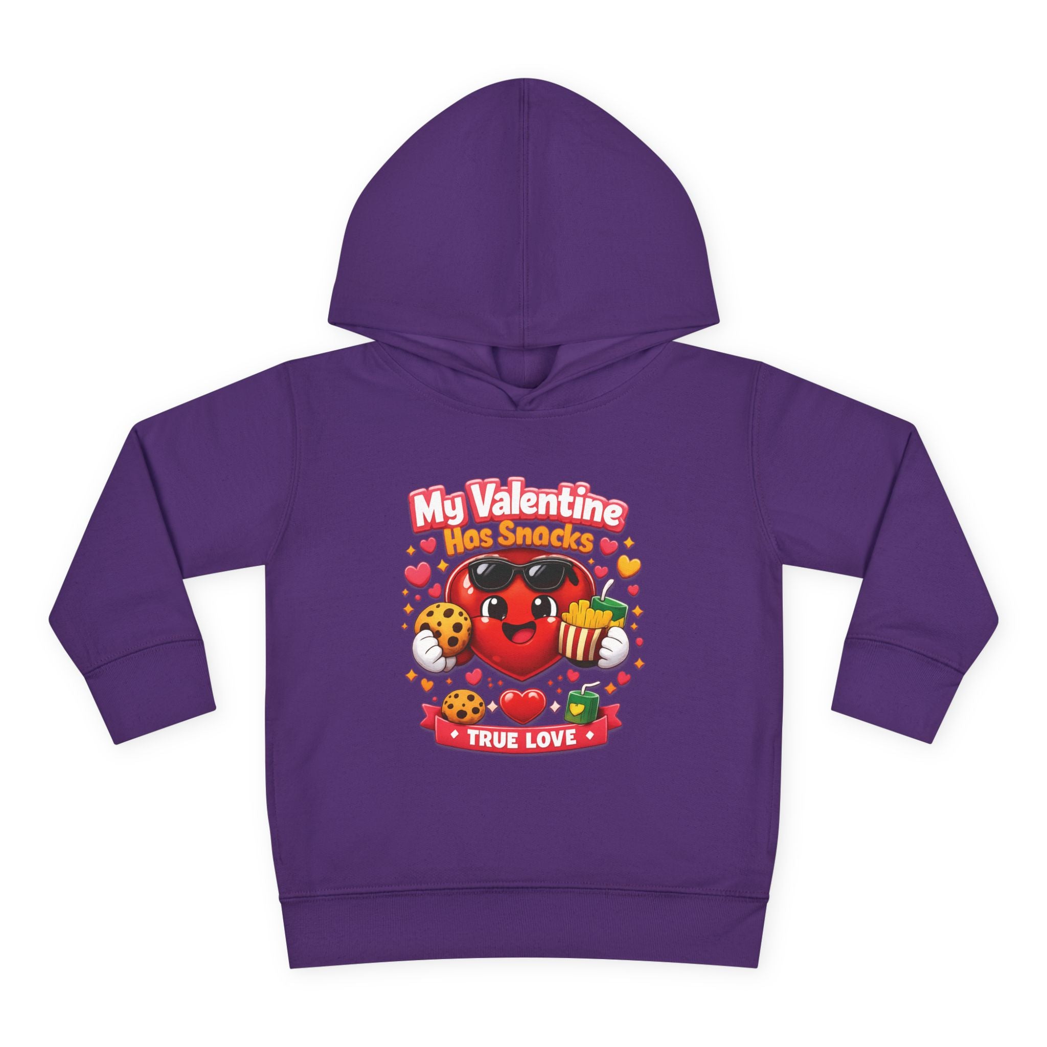 Toddler Valentine Hoodie — "My Valentine Has Snacks" Cute Kids Pullover