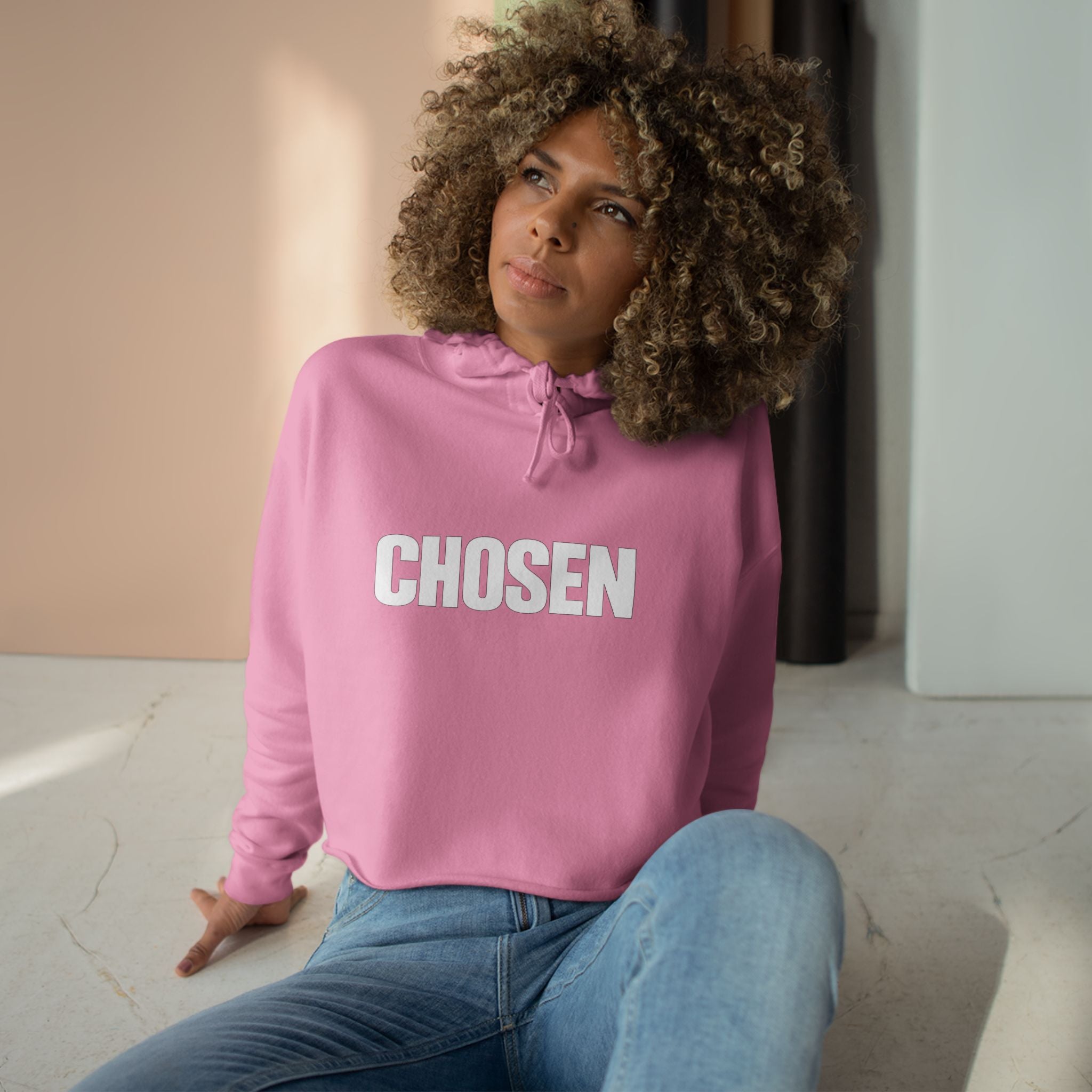 Chosen- Crop Hoodie — Inspirational Christian Streetwear
