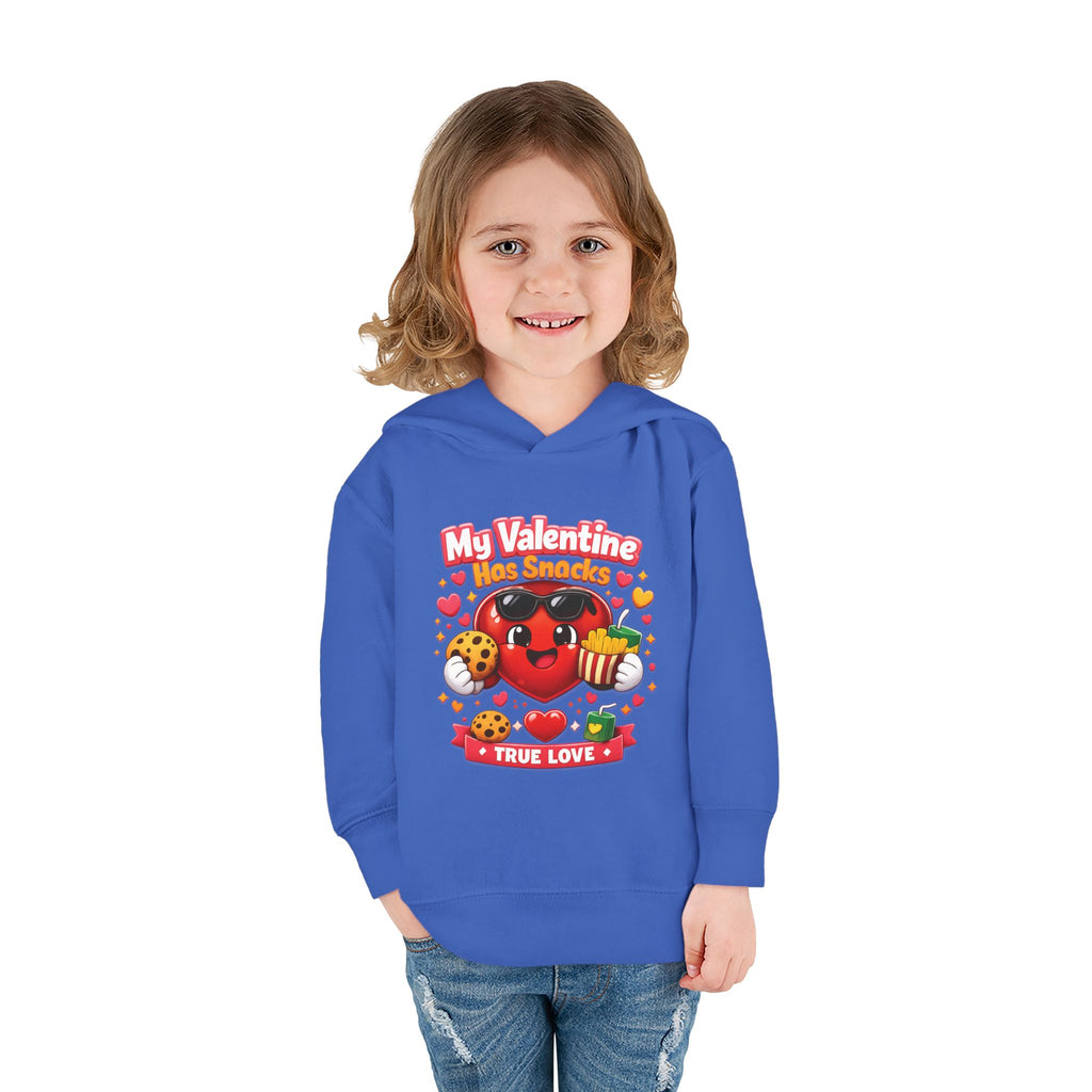 Toddler Valentine Hoodie — "My Valentine Has Snacks" Cute Kids Pullover