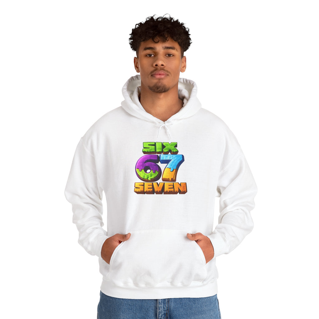 Hoodie — Colorful "Six 67 Seven" Graphic Hoodie (Gaming/Nature Vibe)