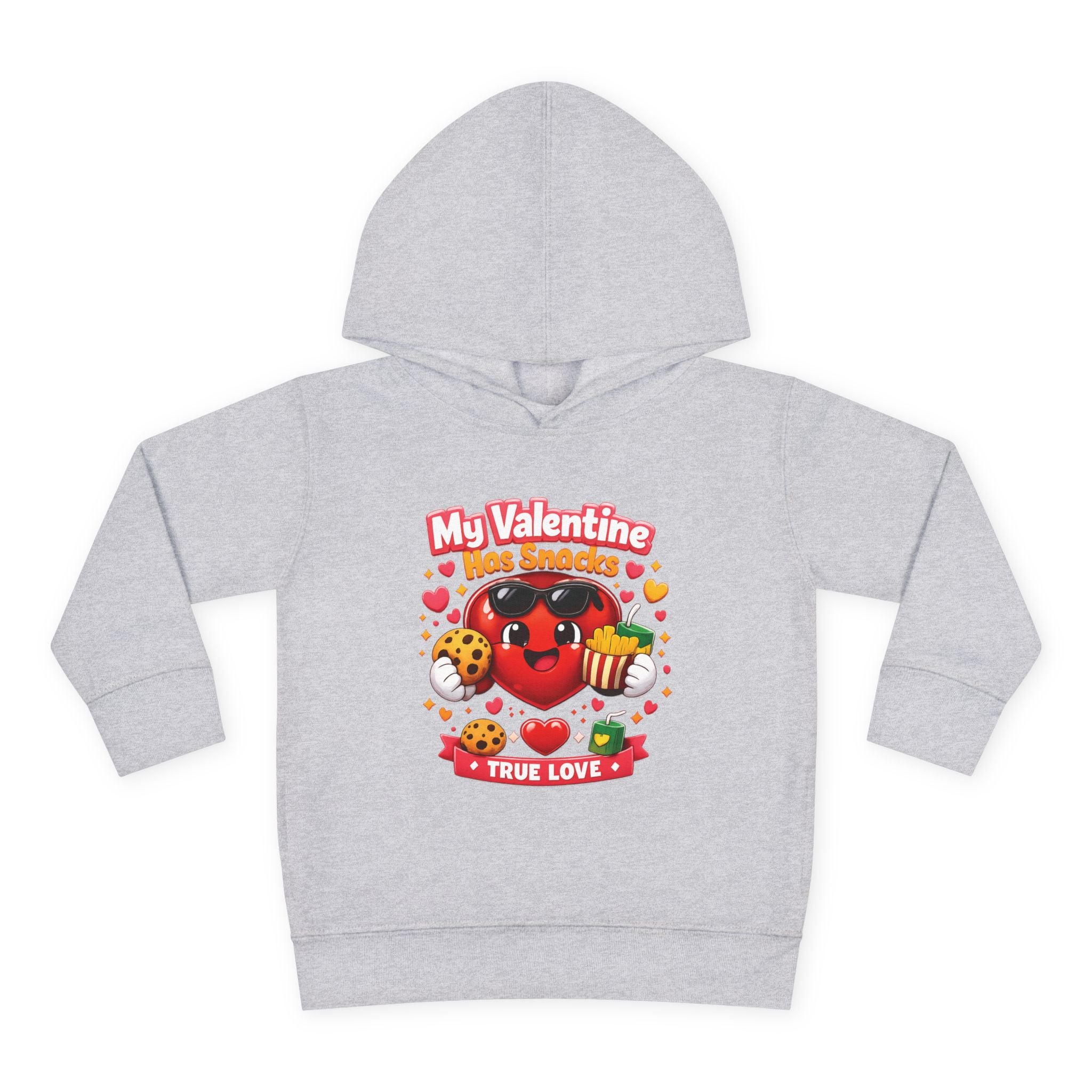 Toddler Valentine Hoodie — "My Valentine Has Snacks" Cute Kids Pullover
