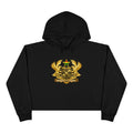Ghana Coat of Arms Cropped Hoodie - Gold Emblem Casual Crop Sweatshirt