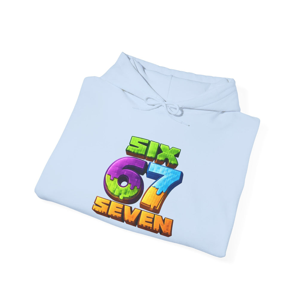 Hoodie — Colorful "Six 67 Seven" Graphic Hoodie (Gaming/Nature Vibe)