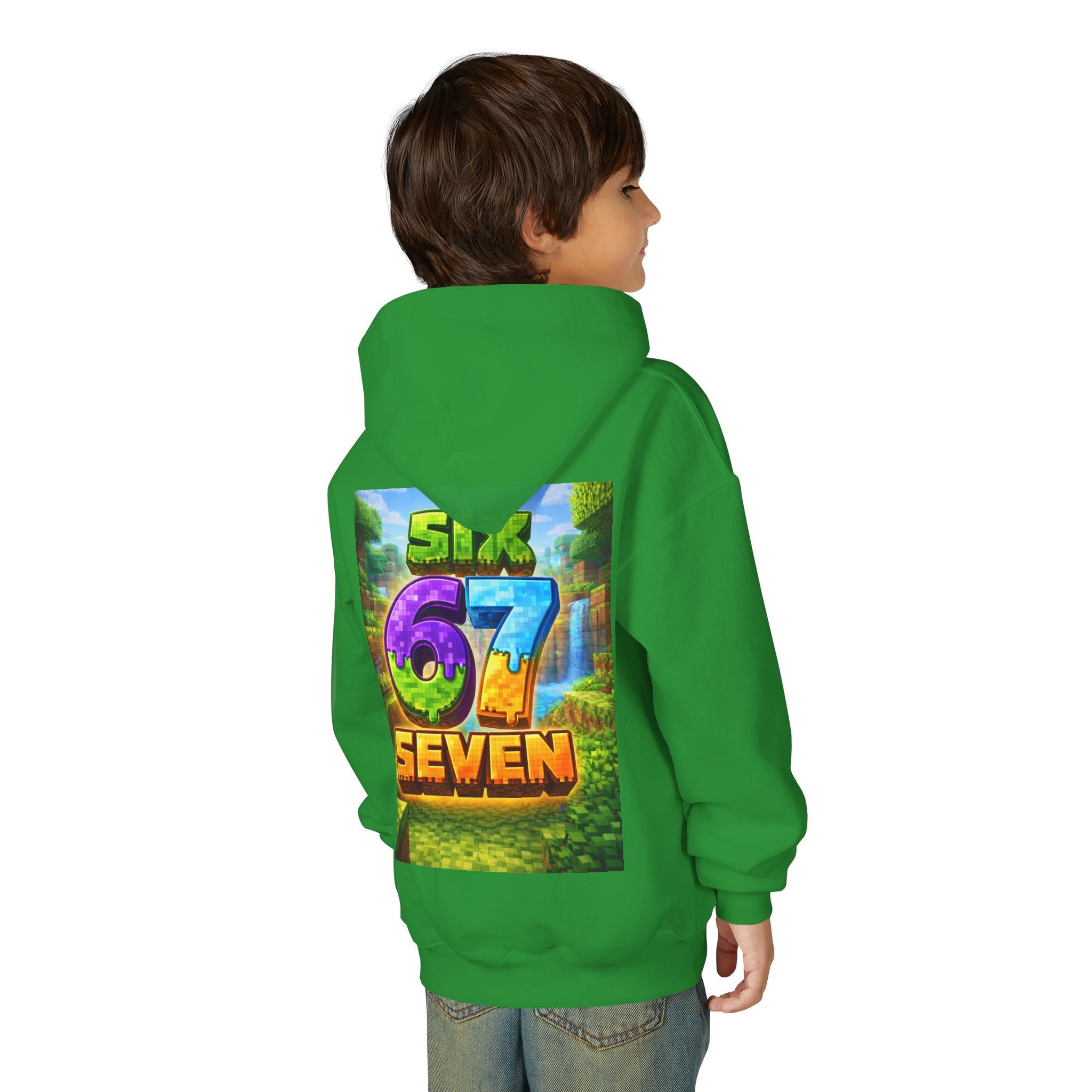 Youth Hoodie — Colorful "Six 67 Seven" Gamer Logo Pullover