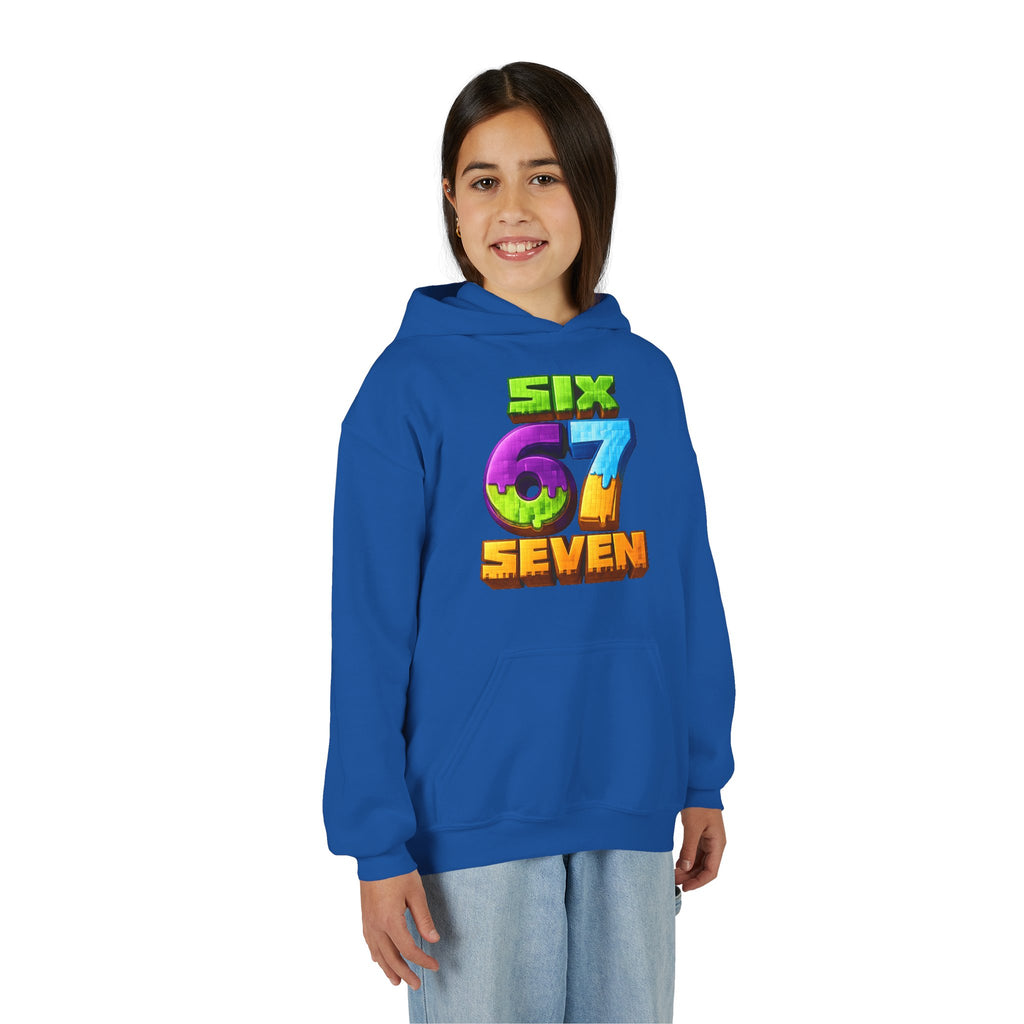 Youth Hoodie — Colorful "Six 67 Seven" Gamer Logo Pullover