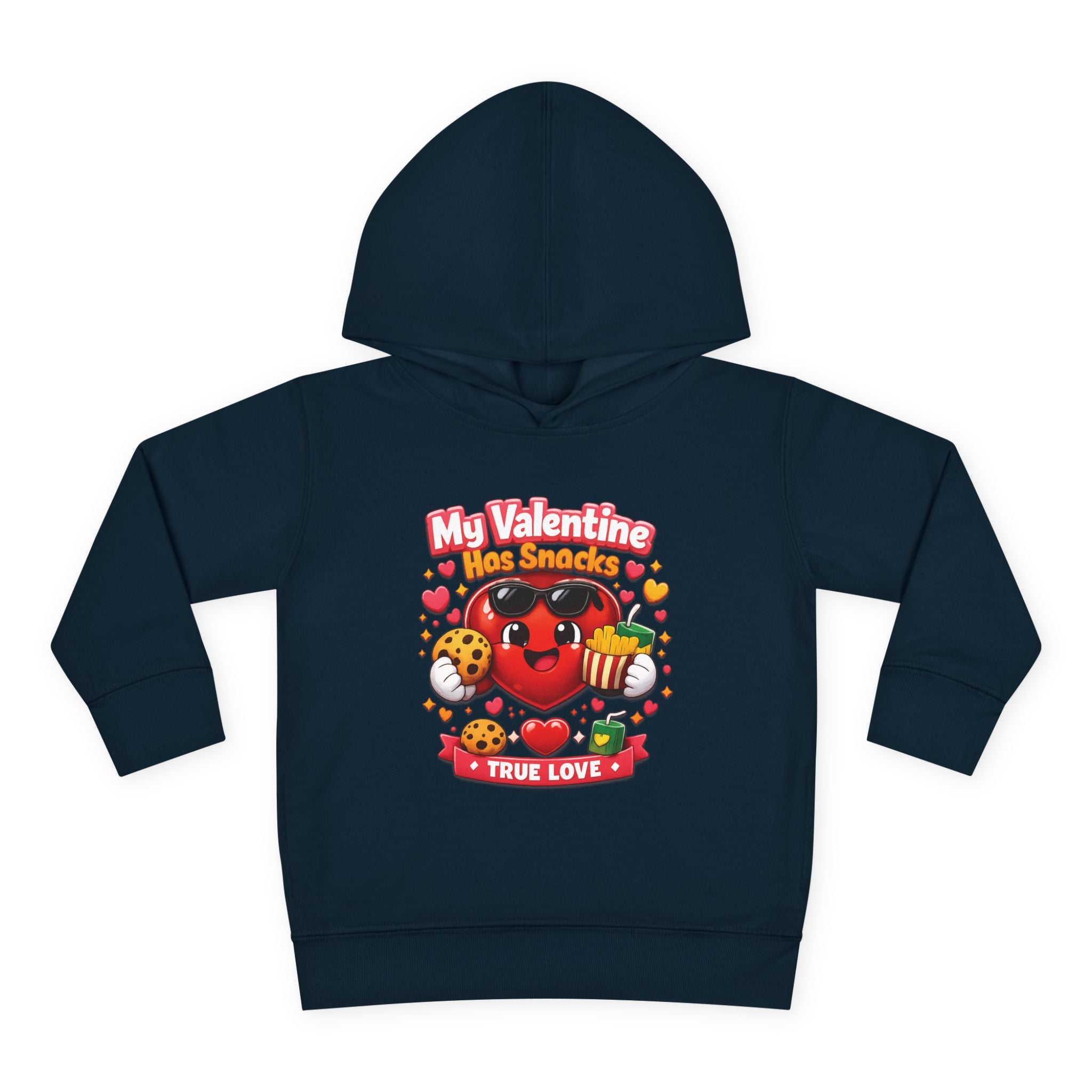 Toddler Valentine Hoodie — "My Valentine Has Snacks" Cute Kids Pullover