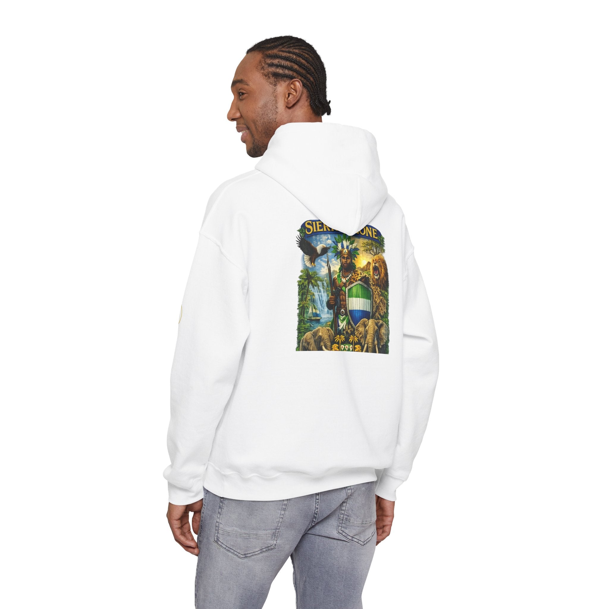Spirit of Sierra Leone Hoodie — African Warrior & National Symbols Sweatshirt