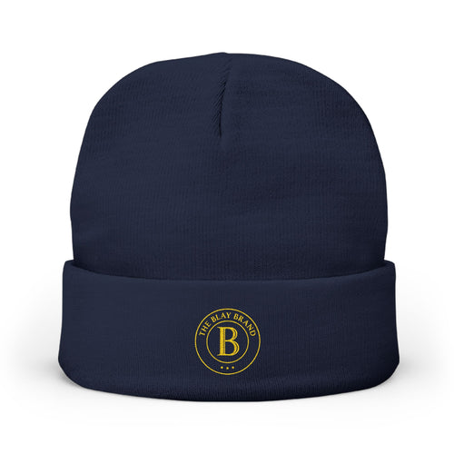 Embroidered Badge Beanie – Classic Knit Winter Hat