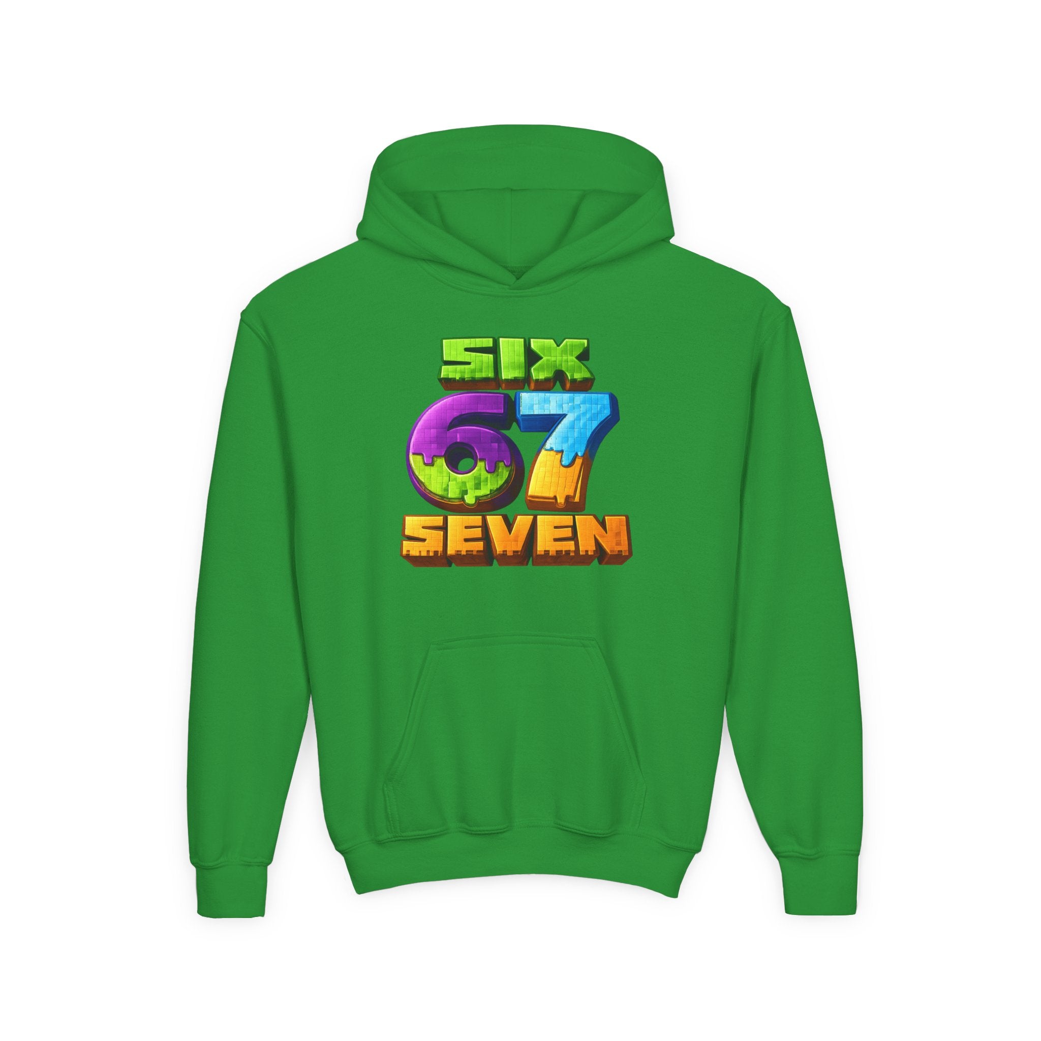 Youth Hoodie — Colorful "Six 67 Seven" Gamer Logo Pullover