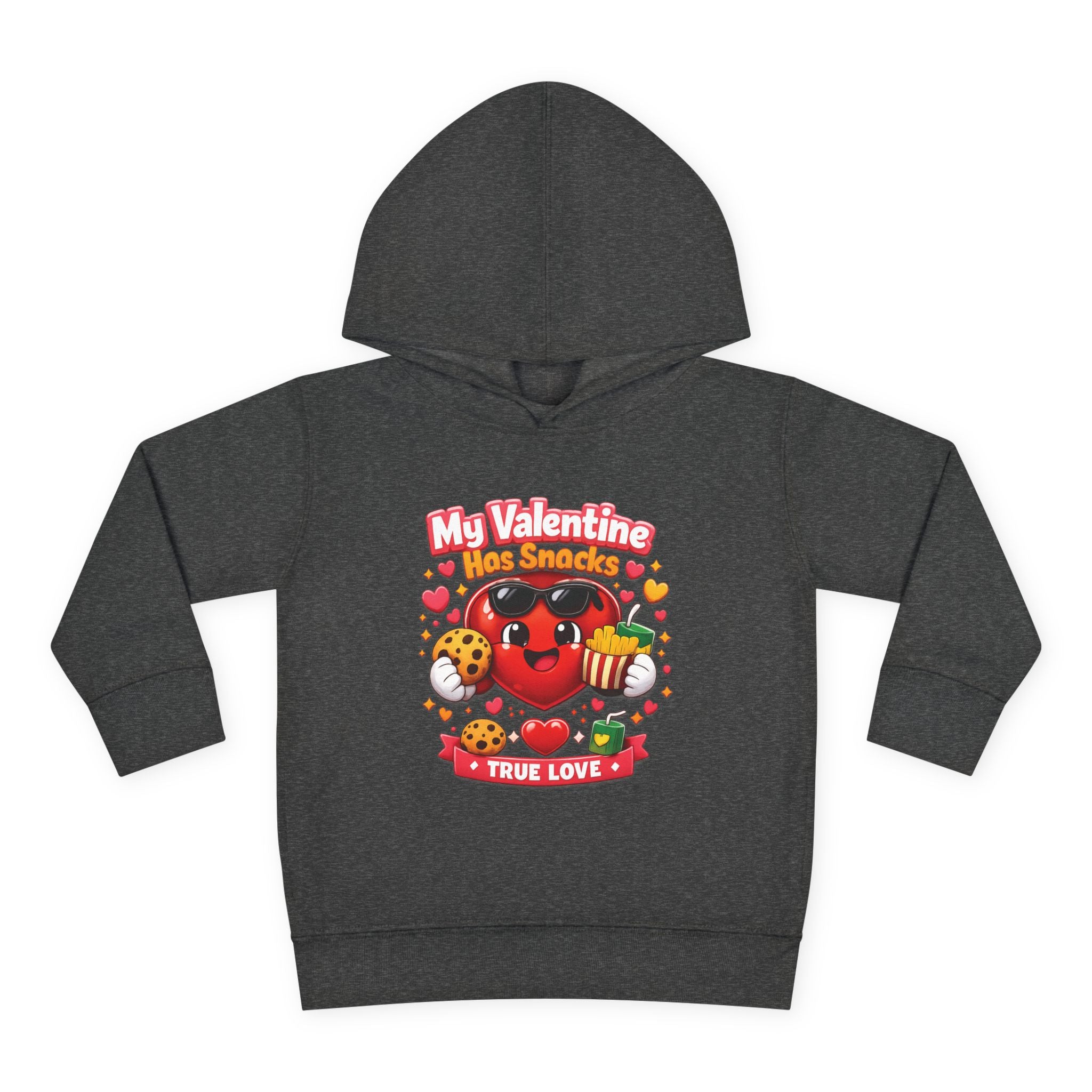 Toddler Valentine Hoodie — "My Valentine Has Snacks" Cute Kids Pullover