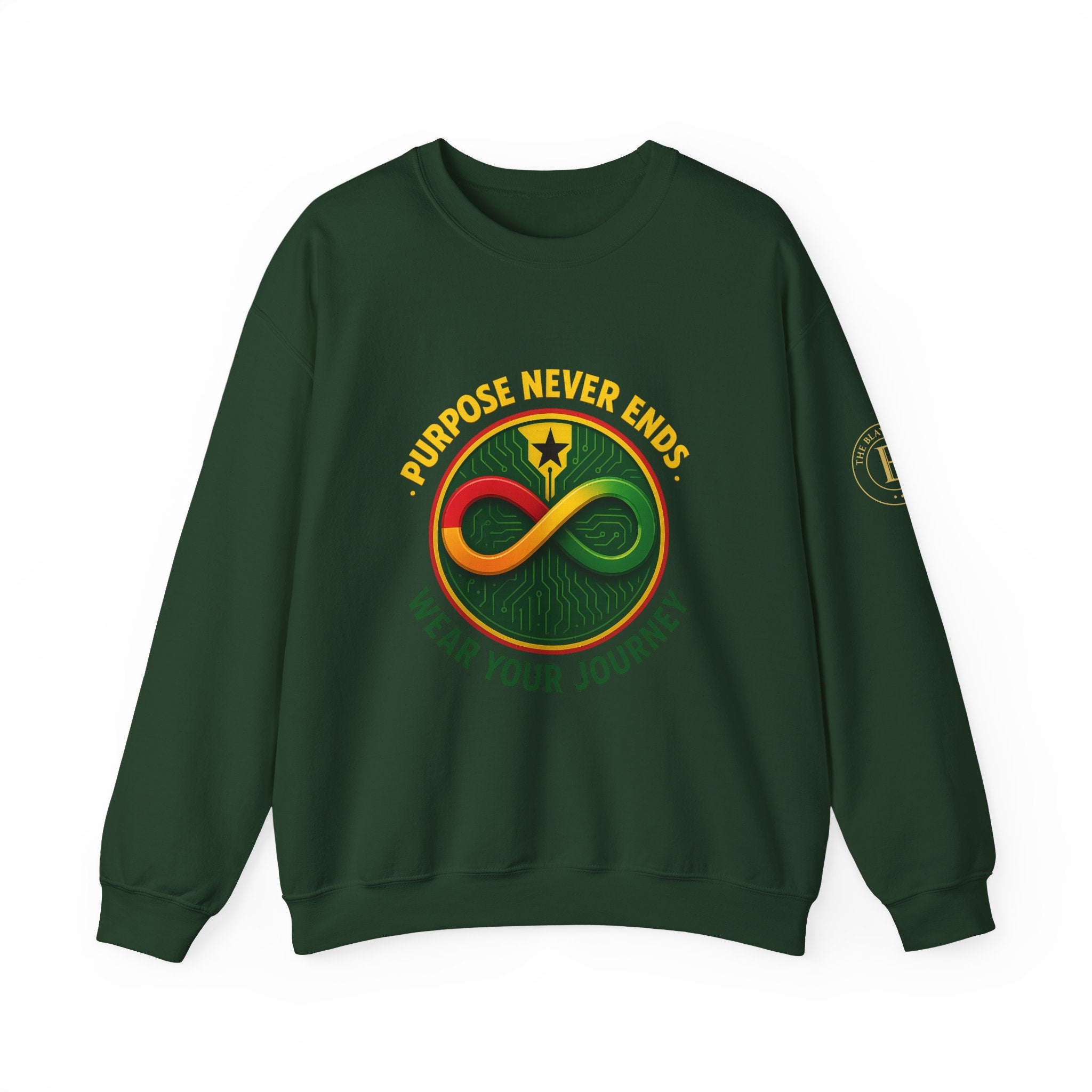 Crewneck Sweatshirt — Purpose Never Ends  “Wear Your Journey”  Infinity Design | The Blay Brand