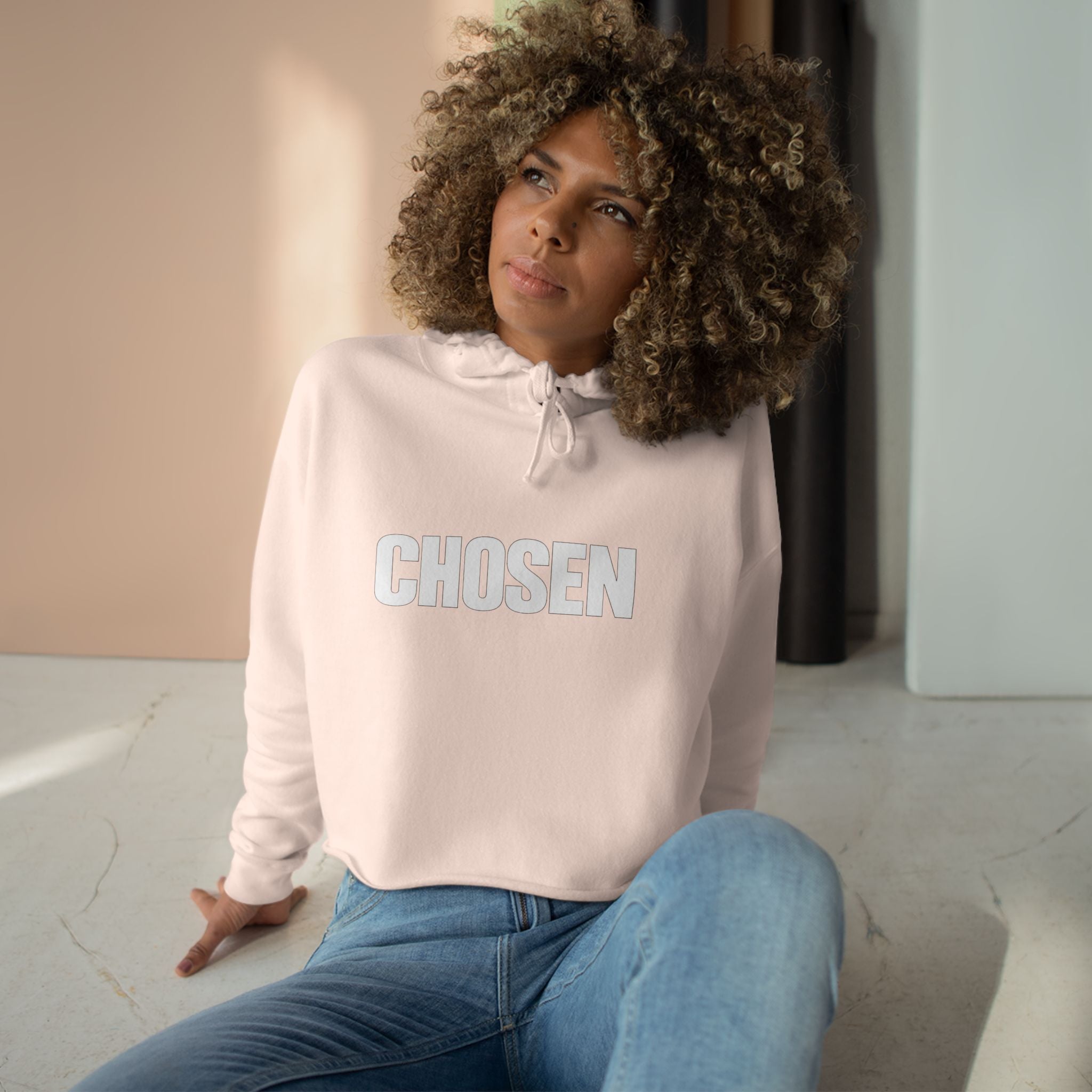 Chosen- Crop Hoodie — Inspirational Christian Streetwear
