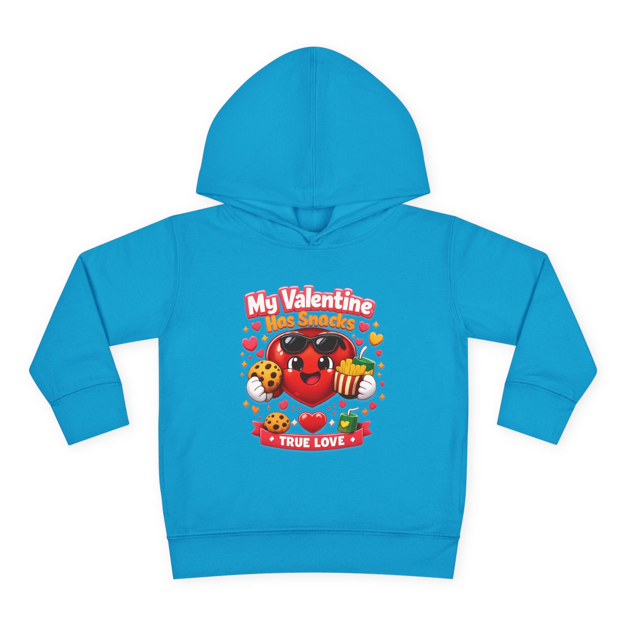 Toddler Valentine Hoodie — "My Valentine Has Snacks" Cute Kids Pullover