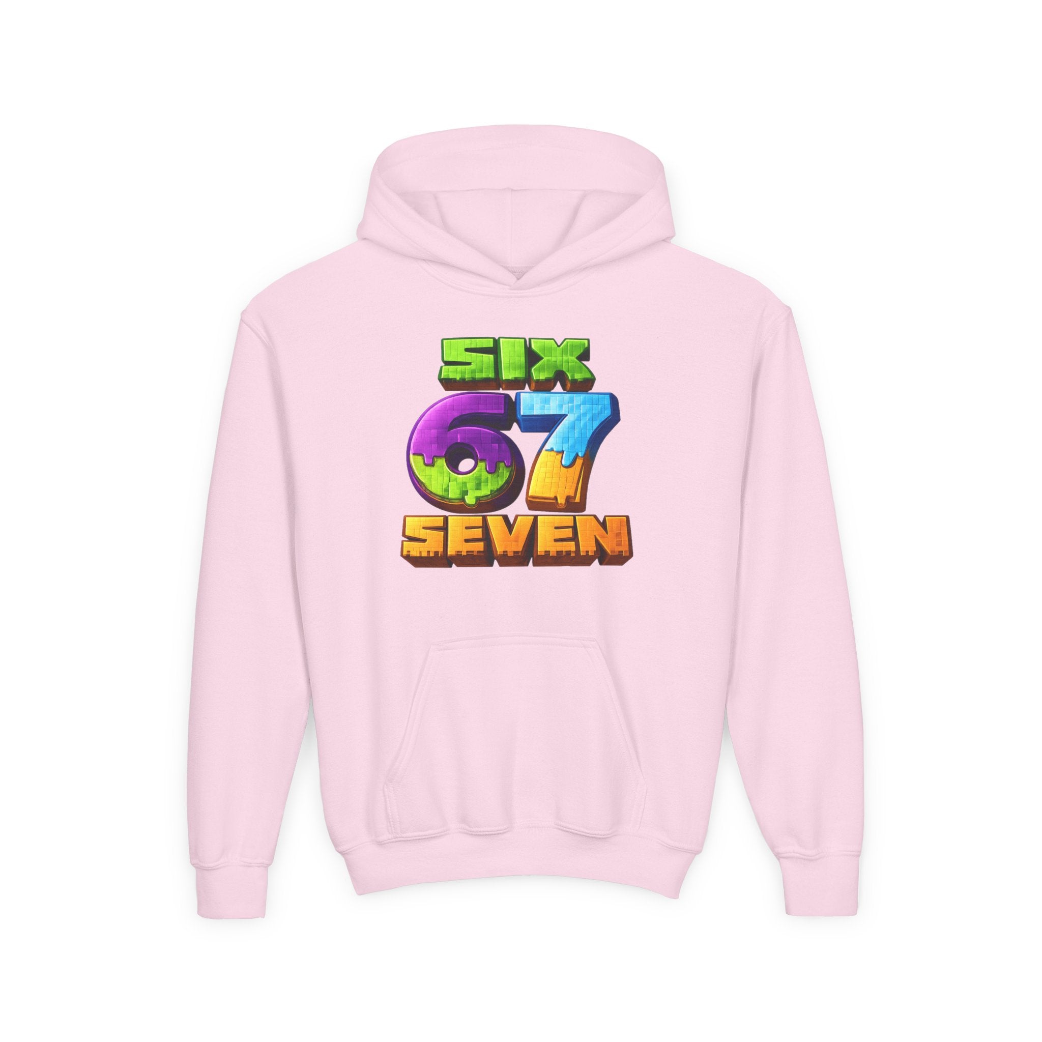 Youth Hoodie — Colorful "Six 67 Seven" Gamer Logo Pullover