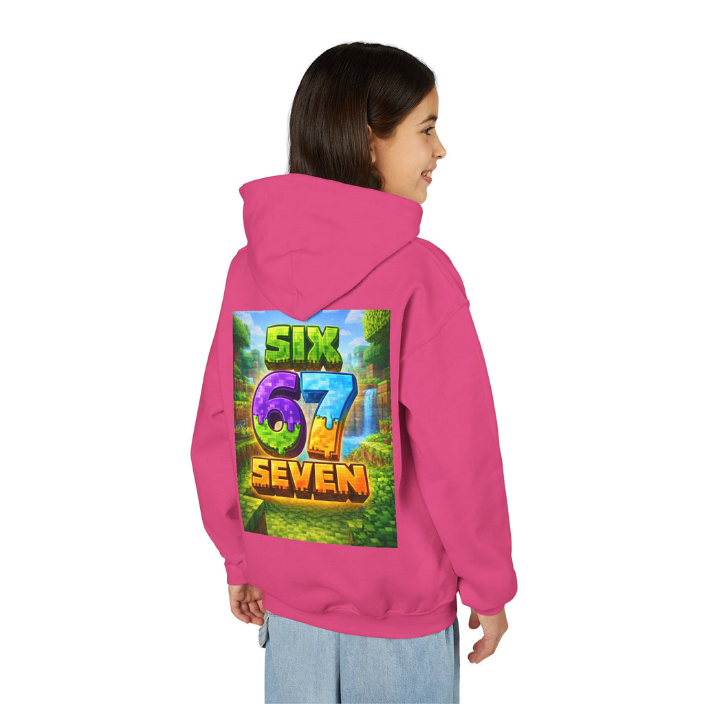 Youth Hoodie — Colorful "Six 67 Seven" Gamer Logo Pullover