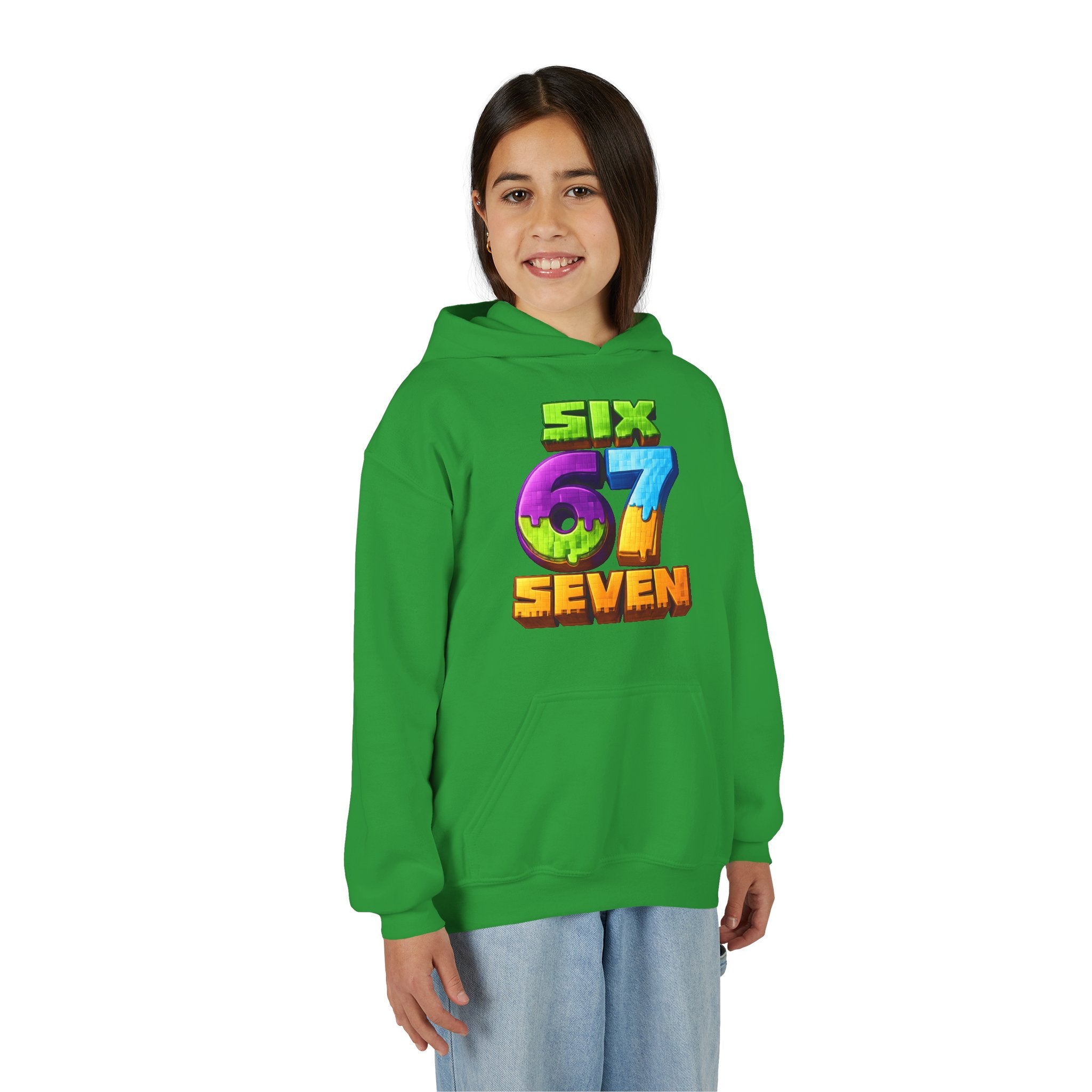 Youth Hoodie — Colorful "Six 67 Seven" Gamer Logo Pullover