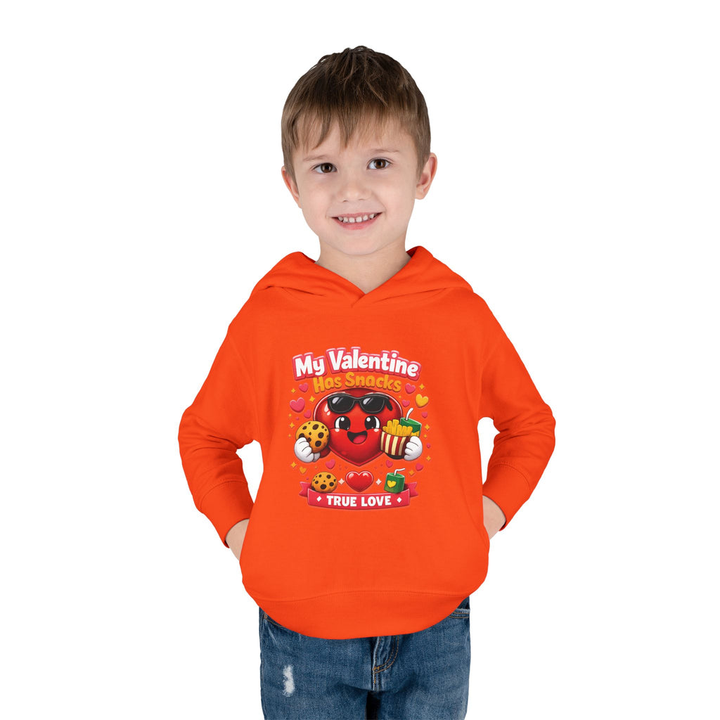 Toddler Valentine Hoodie — "My Valentine Has Snacks" Cute Kids Pullover