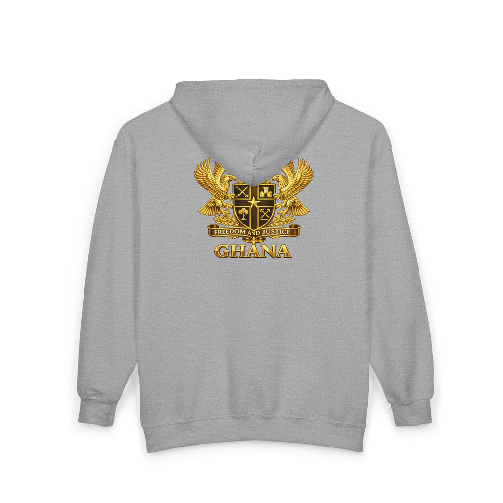 Ghana Gold Crest Zip Hoodie – Freedom and Justice Full-Zip Sweatshirt