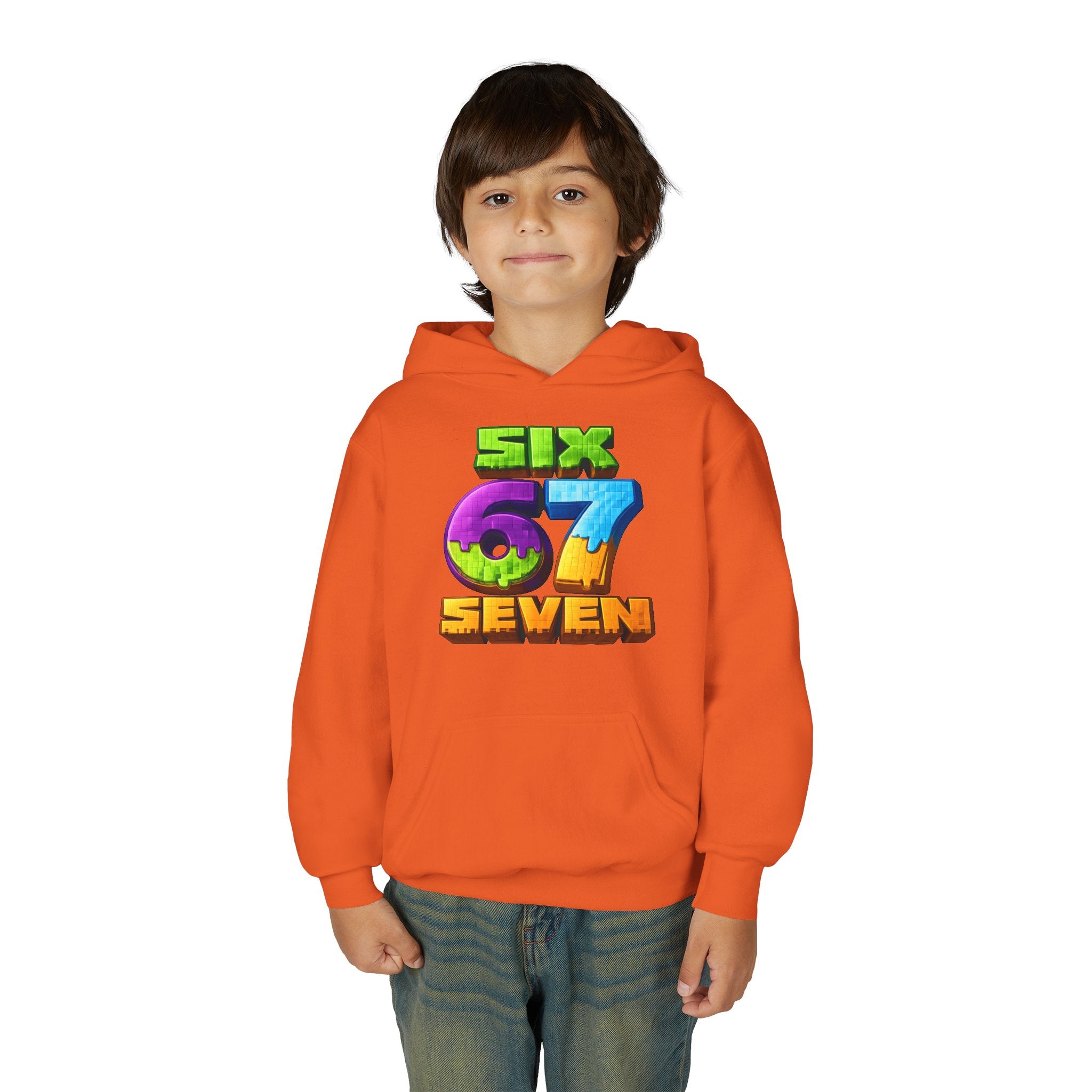 Youth Hoodie — Colorful "Six 67 Seven" Gamer Logo Pullover