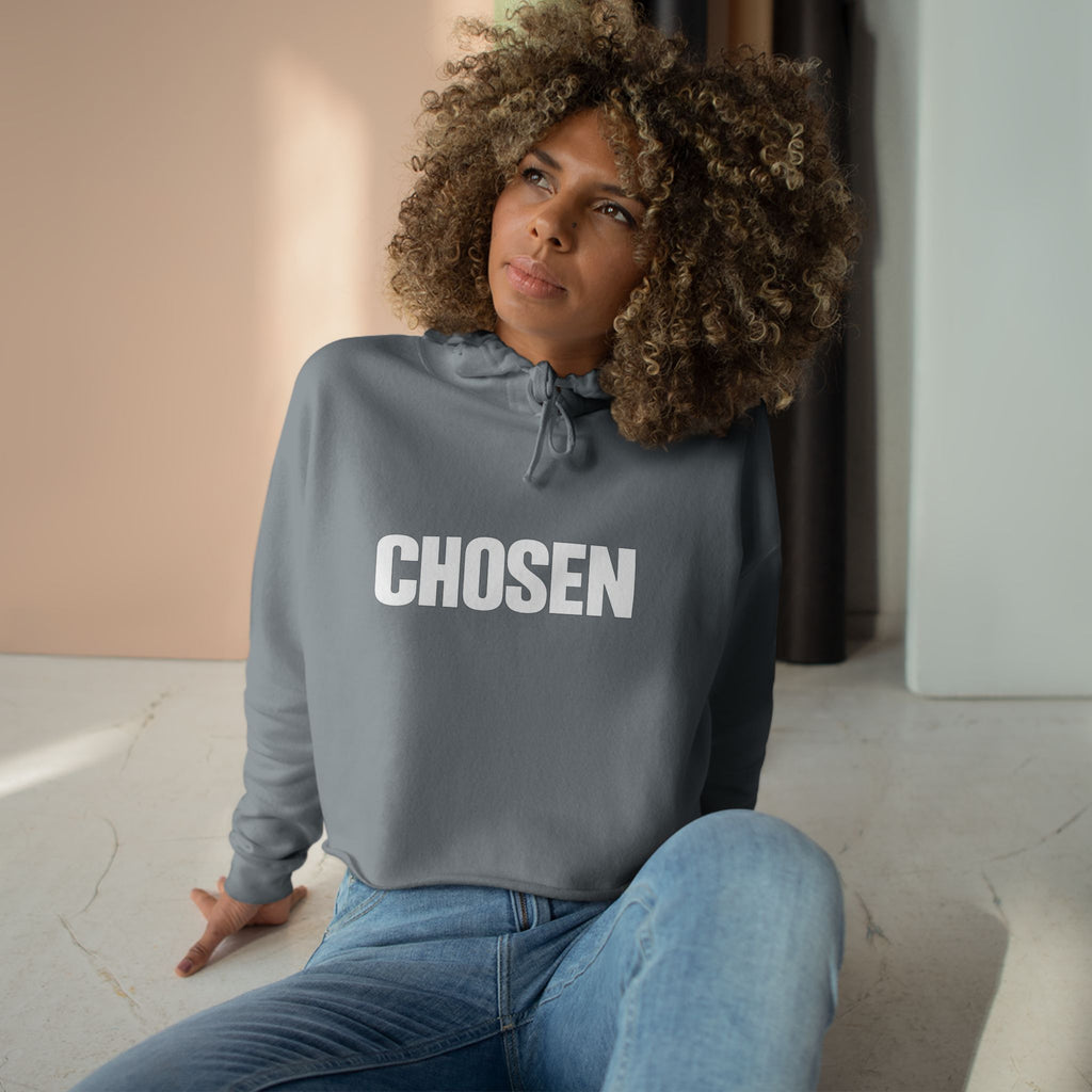 Chosen- Crop Hoodie — Inspirational Christian Streetwear