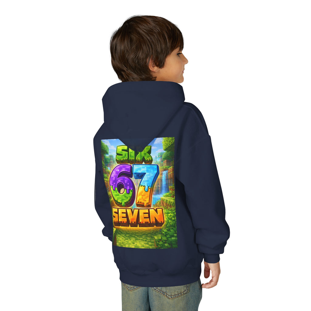Youth Hoodie — Colorful "Six 67 Seven" Gamer Logo Pullover