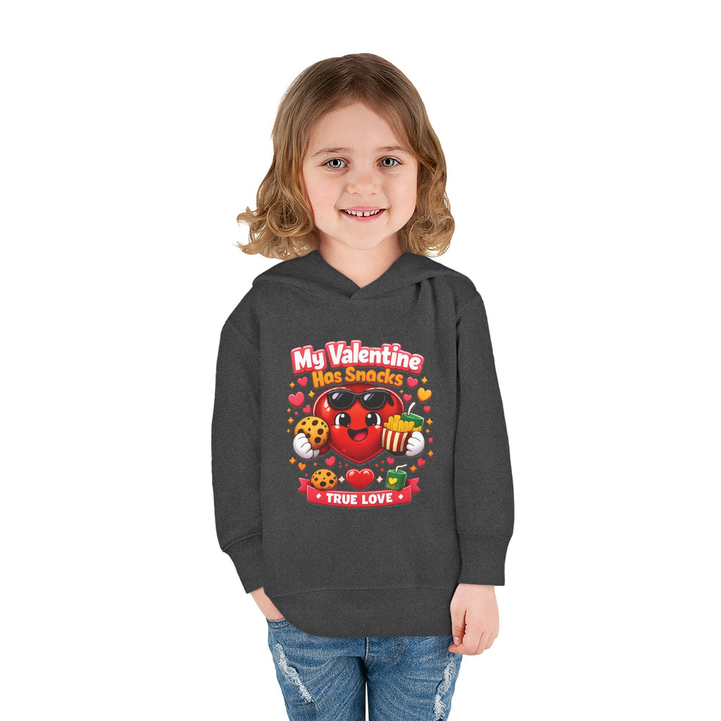 Toddler Valentine Hoodie — "My Valentine Has Snacks" Cute Kids Pullover