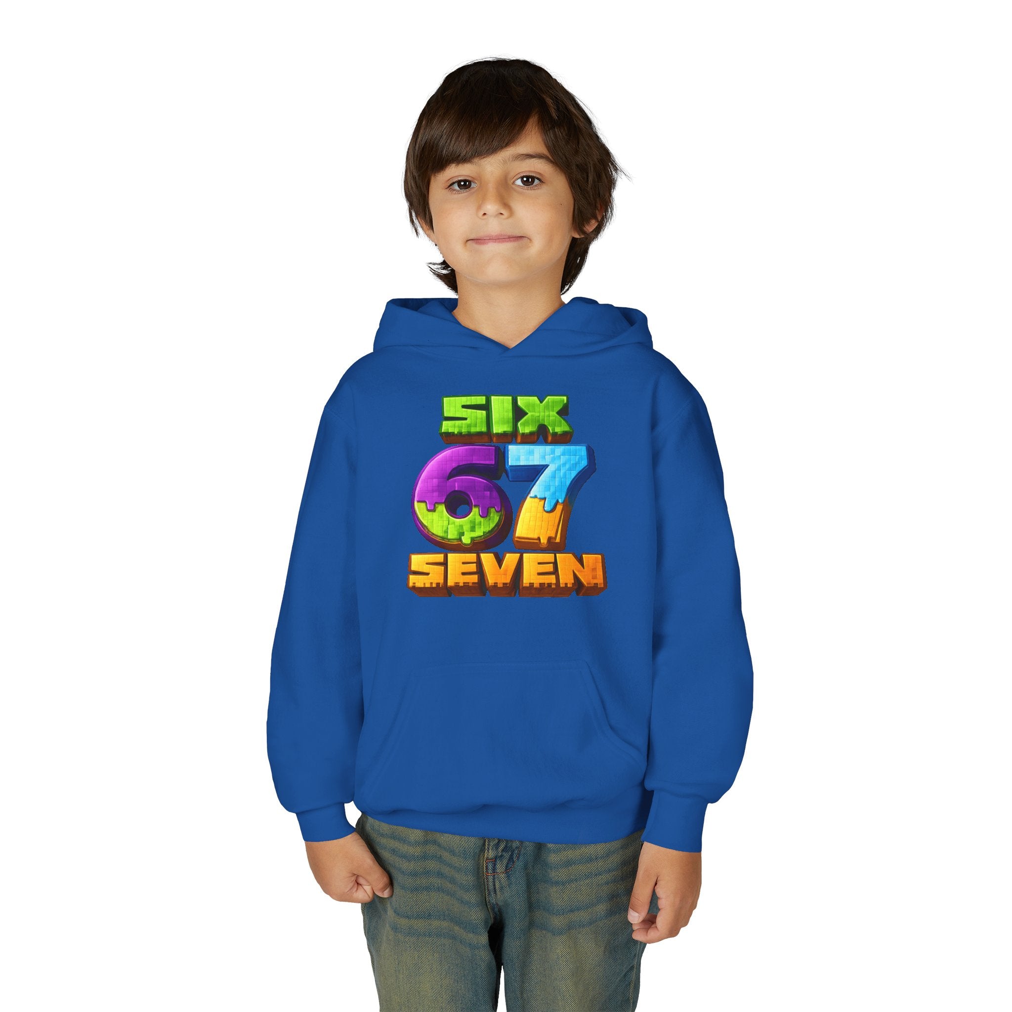Youth Hoodie — Colorful "Six 67 Seven" Gamer Logo Pullover