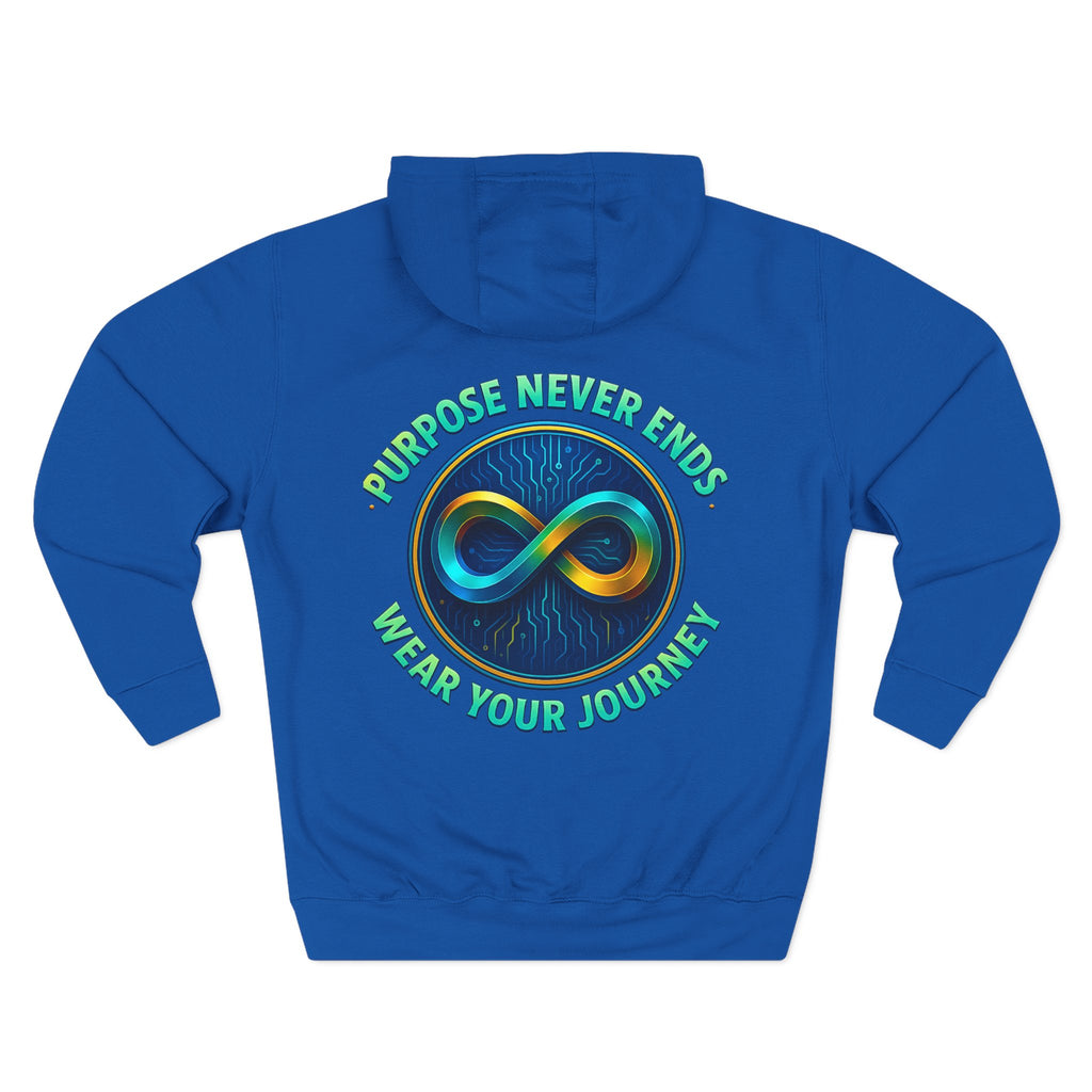 Infinity Emblem Hoodie — "Purpose Never Ends" Inspirational Fleece Hoodie- The Blay Brand