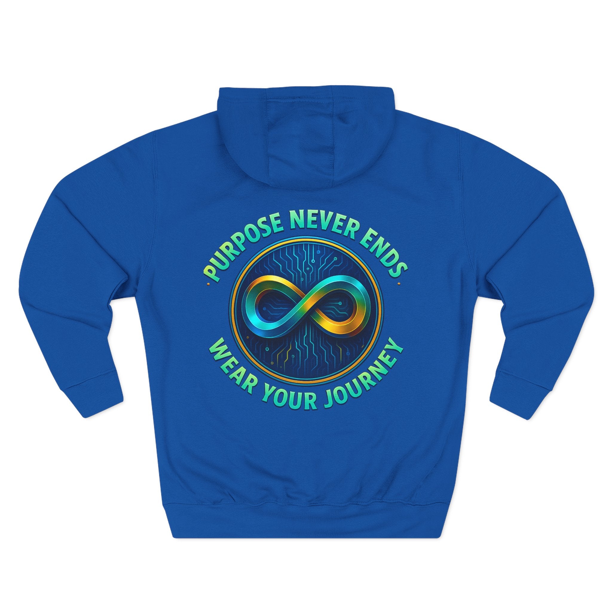 Infinity Emblem Hoodie — "Purpose Never Ends" Inspirational Fleece Hoodie- The Blay Brand