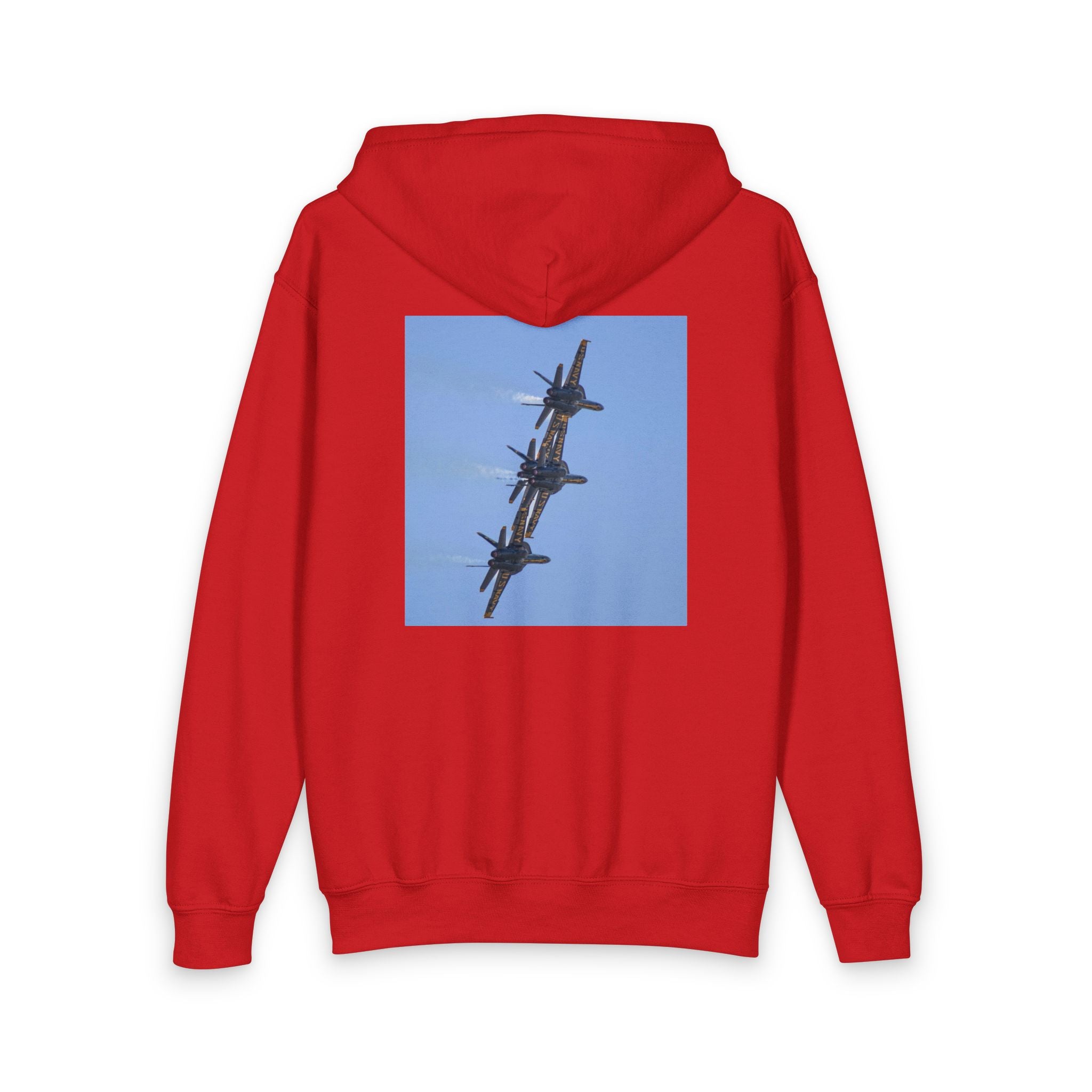 Youth Jet Formation Zip Hoodie — Blue Angels Aircraft Photo Design