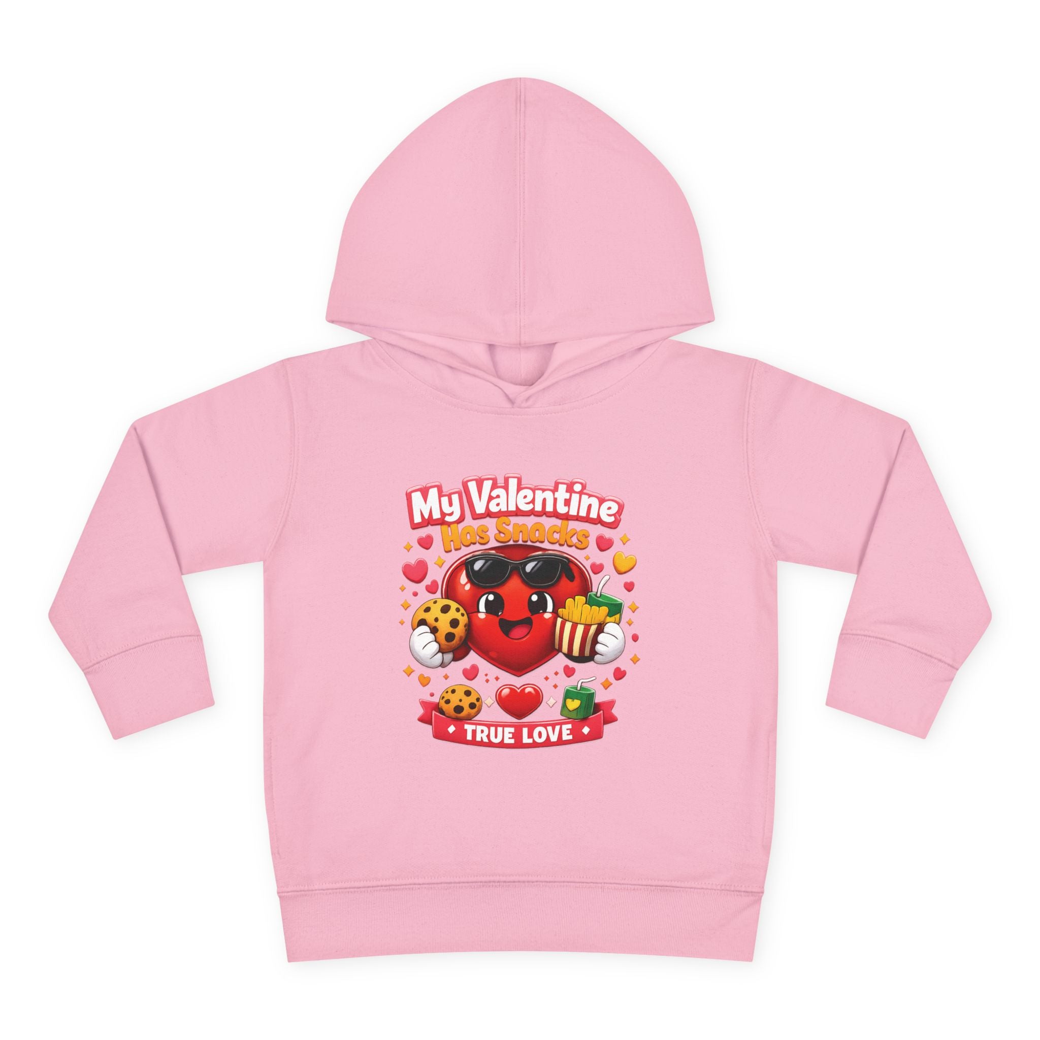 Toddler Valentine Hoodie — "My Valentine Has Snacks" Cute Kids Pullover