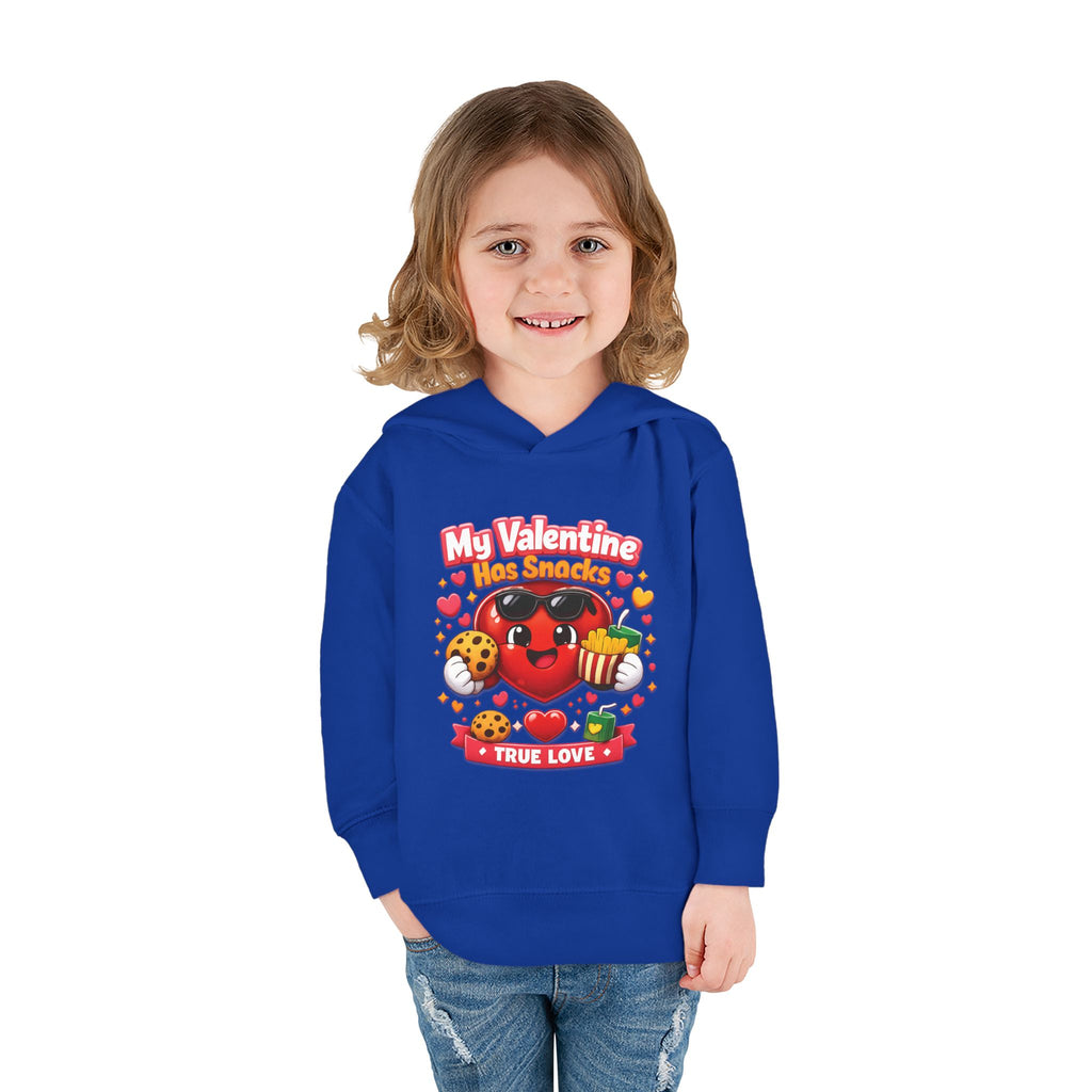 Toddler Valentine Hoodie — "My Valentine Has Snacks" Cute Kids Pullover