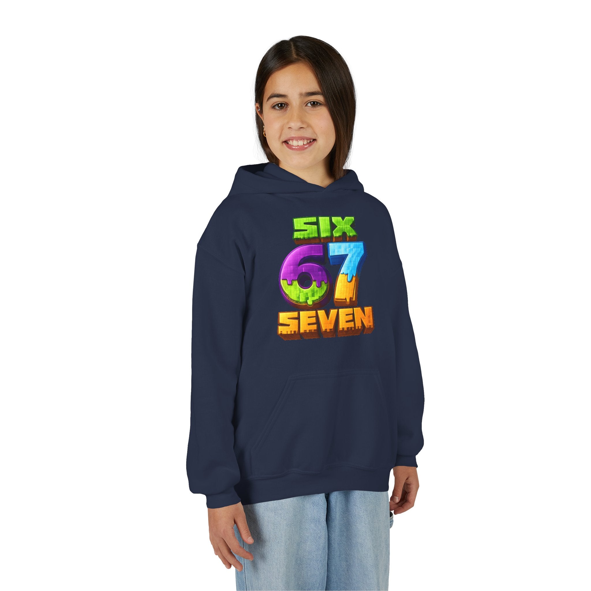Youth Hoodie — Colorful "Six 67 Seven" Gamer Logo Pullover